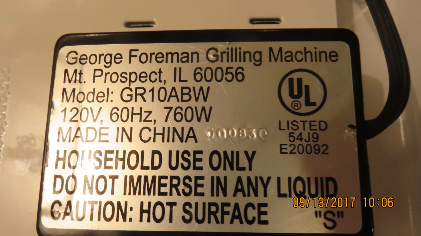 George Foreman Lean Mean Fat Reducing Grilling Machine w/Bun Warmer #GR10ABW
