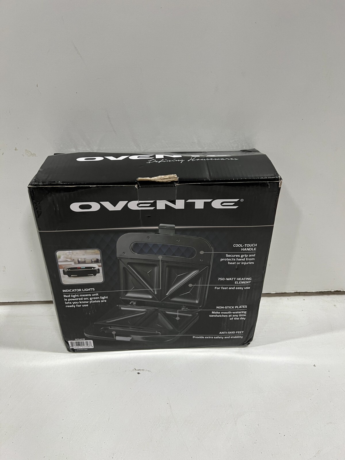 OVENTE Electric Sandwich Maker with Non-Stick Cooking Plates GPS401B