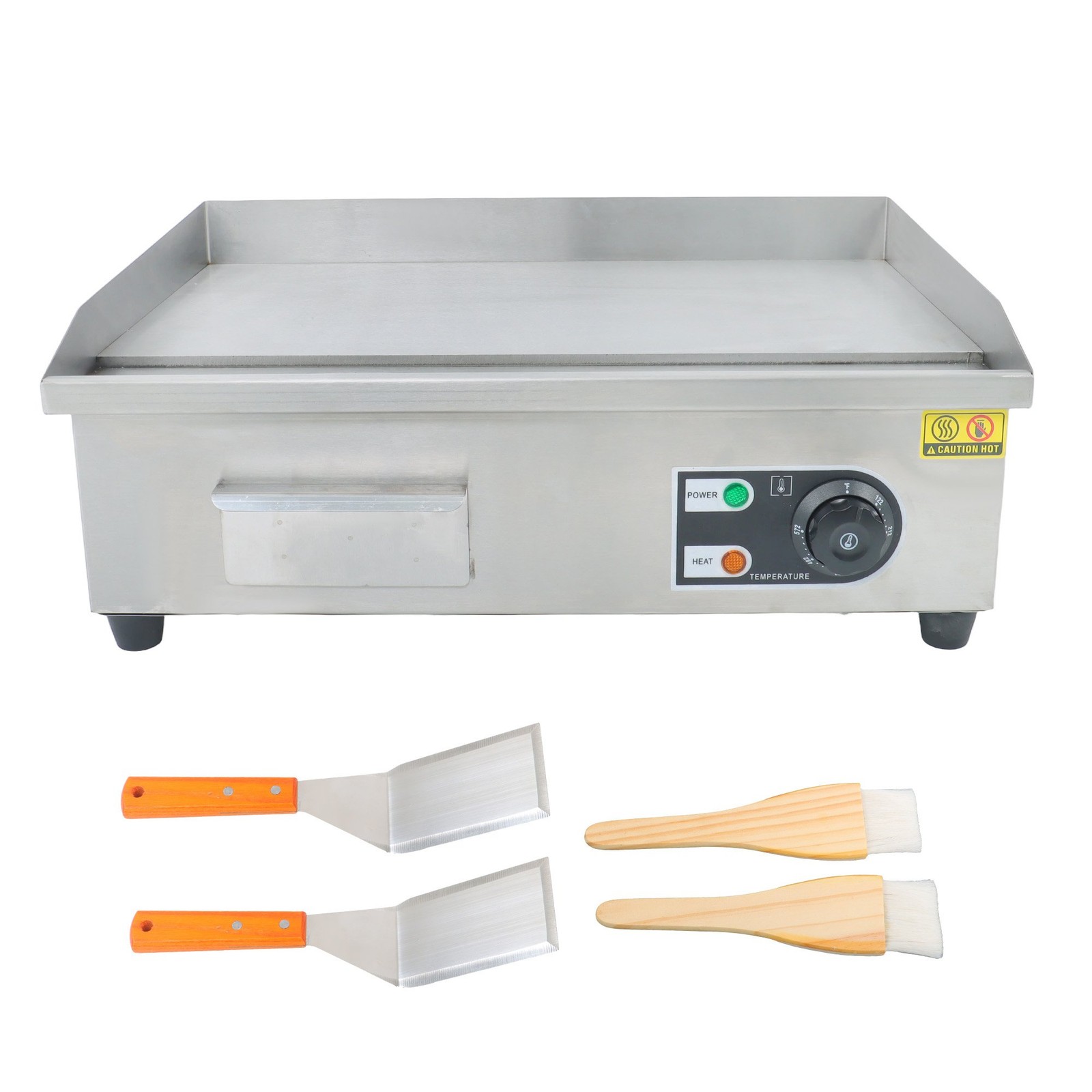 22 Inch 122℉-572℉ Commercial Electric Griddle 1600W Countertop Teppan Grill