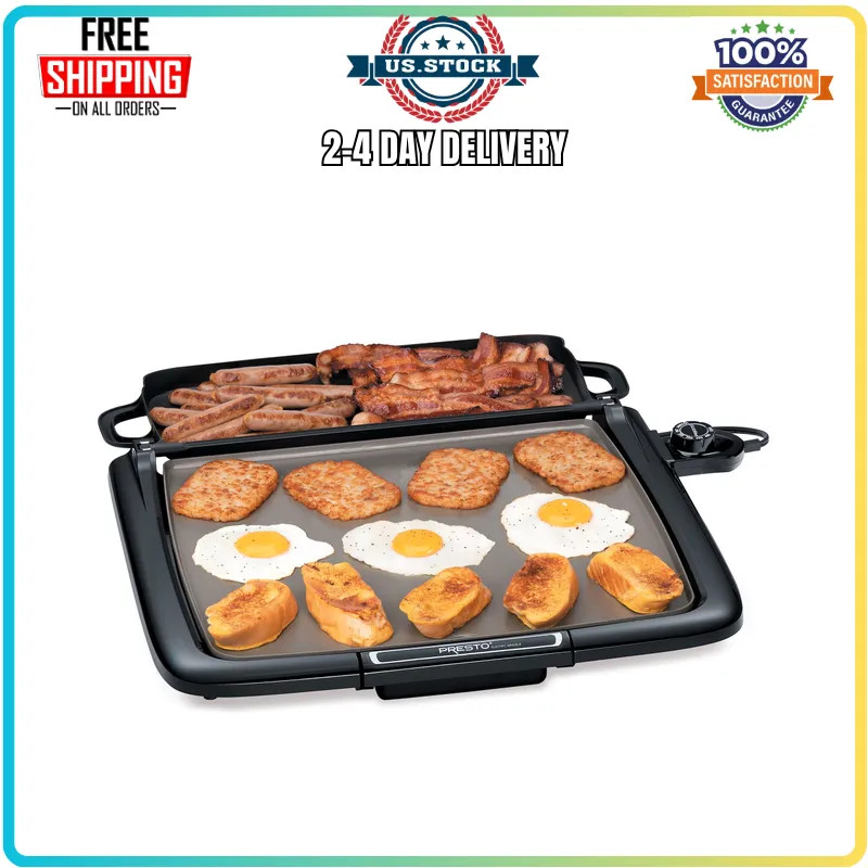 Presto Ceramic Nonstick Electric Griddle With Warming Tray