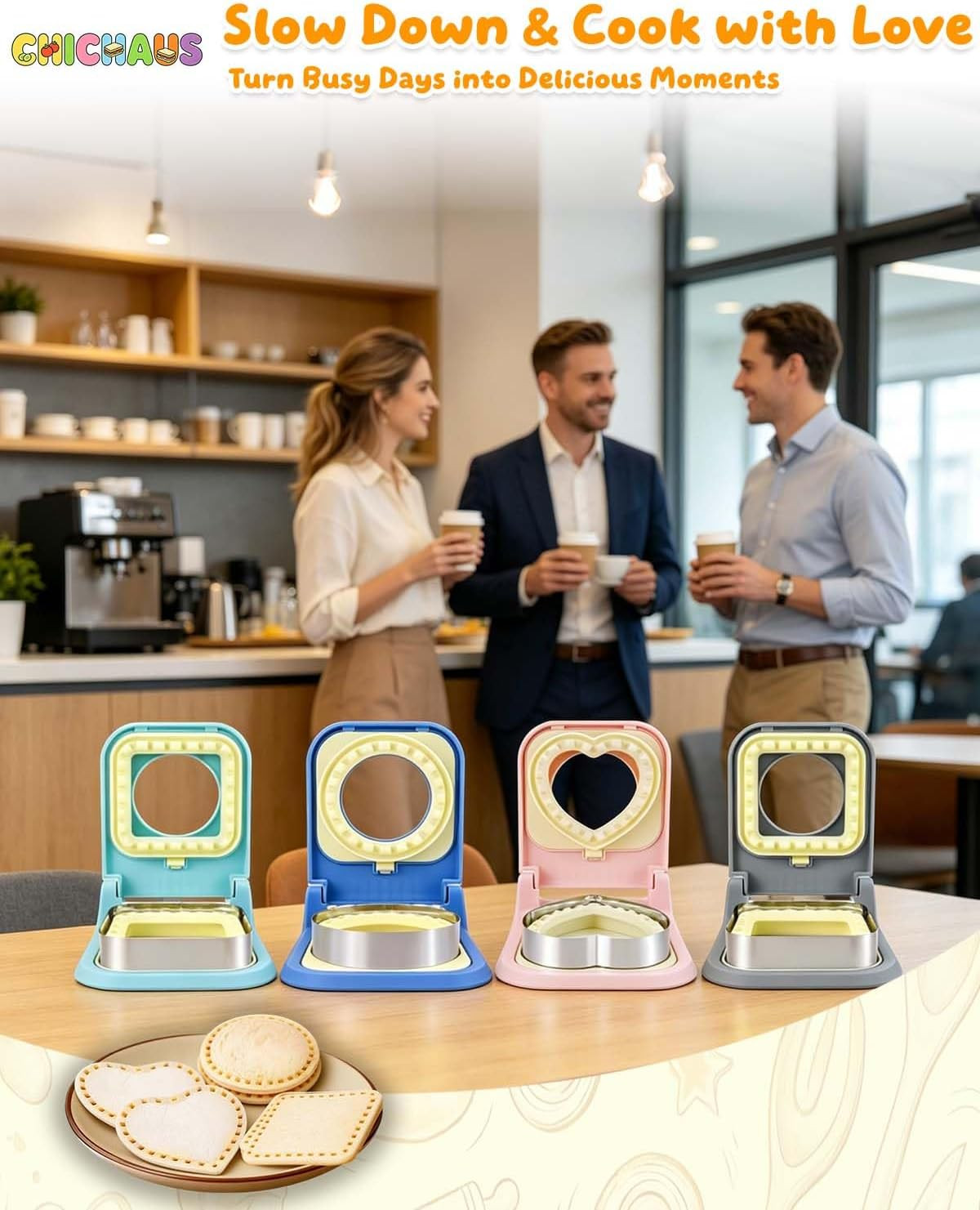3-In-1 Uncrustable Sandwich Maker – Heart/Round/Square Crustless
