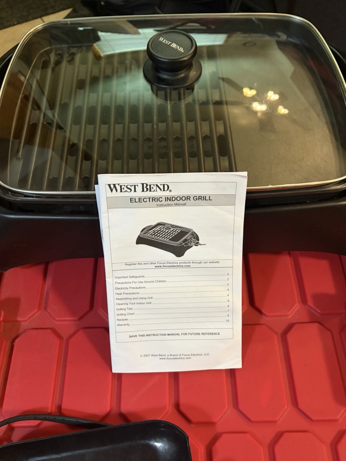 West Bend Chris Freytag Health Heart Smart Indoor Grill Black 1500 Watt 6111