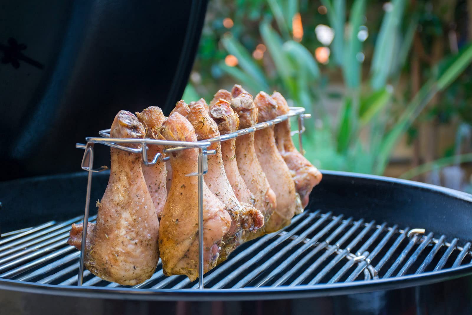 Chicken Leg And Wing Rack For Grill Smoker Oven – Easy To Use 1 Pack, Silver