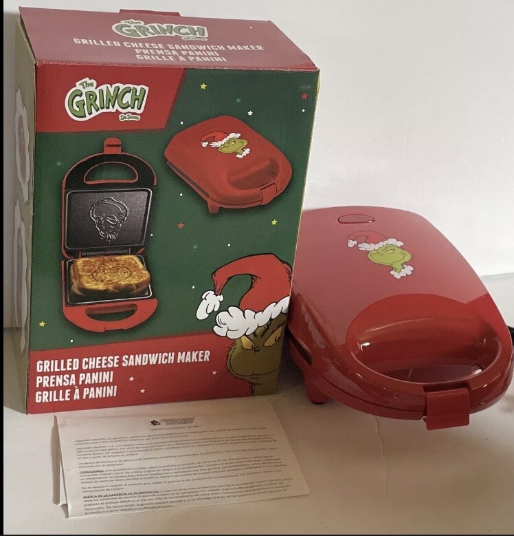 Dr. Seuss The Grinch Red Uncanny Grilled Cheese Panini Sandwich Maker New in Box