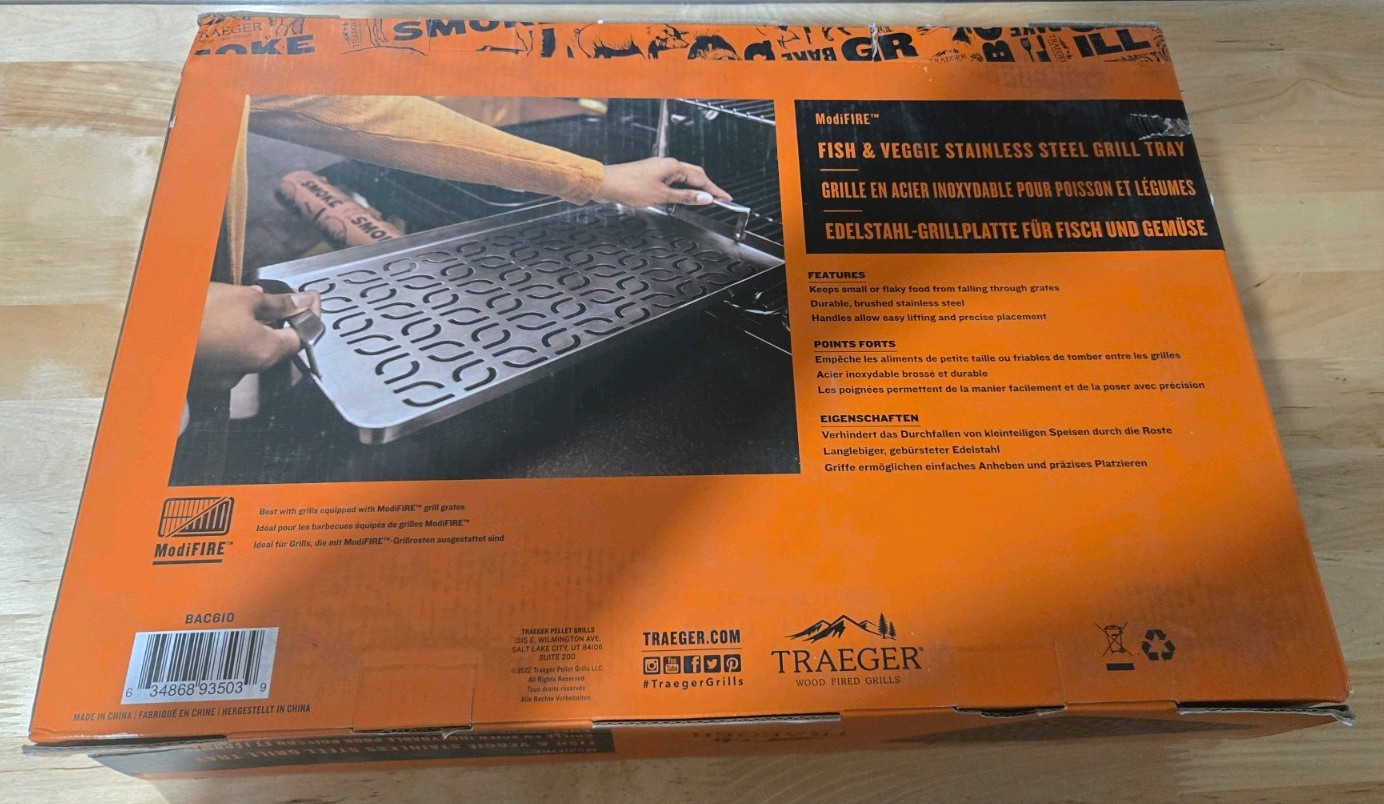 Traeger Grills ModiFIRE Fish & Veggie Stainless Steel Grill Tray BAC610 (NIOB)
