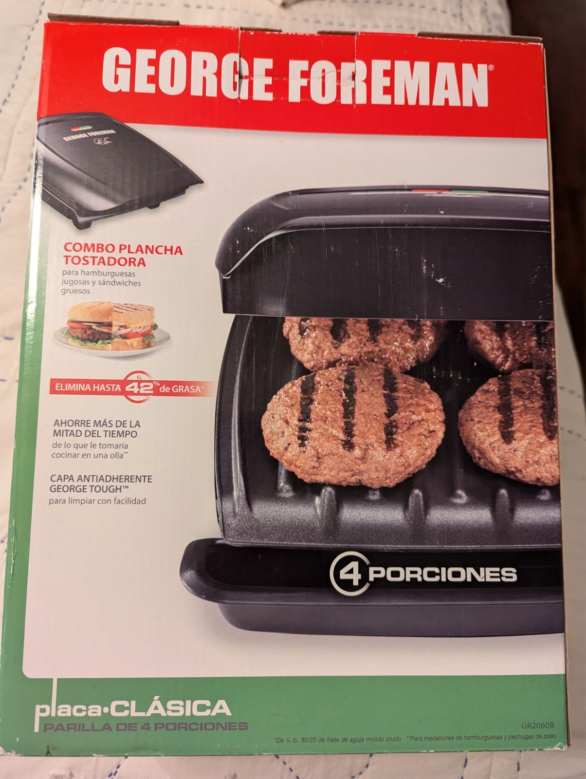 George Foreman 4-Serving Grill and Panini Press GR2060B – New