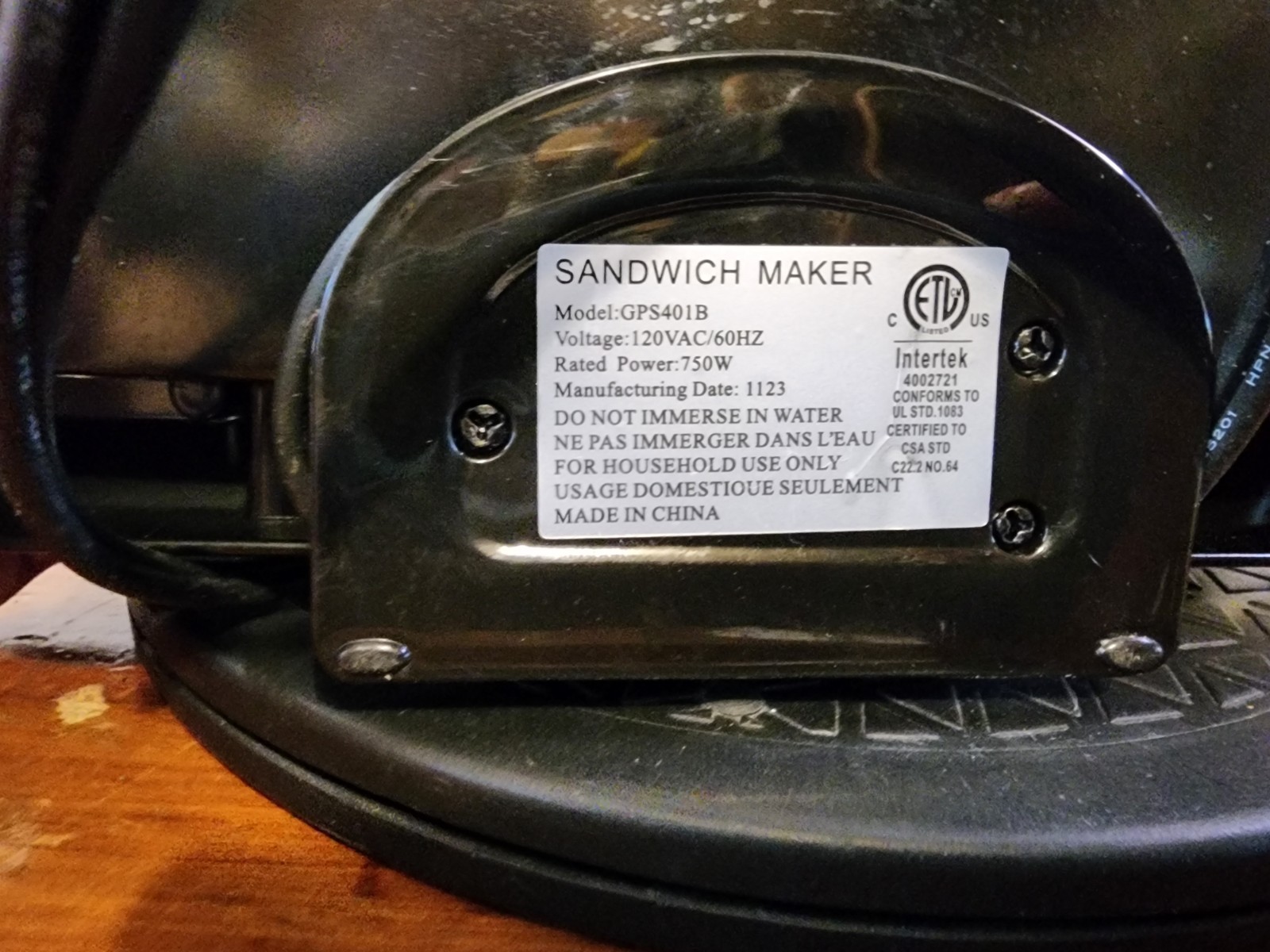 Electric Sandwich Press Non-Stick Plates, Indicator Lights, Cool Touch