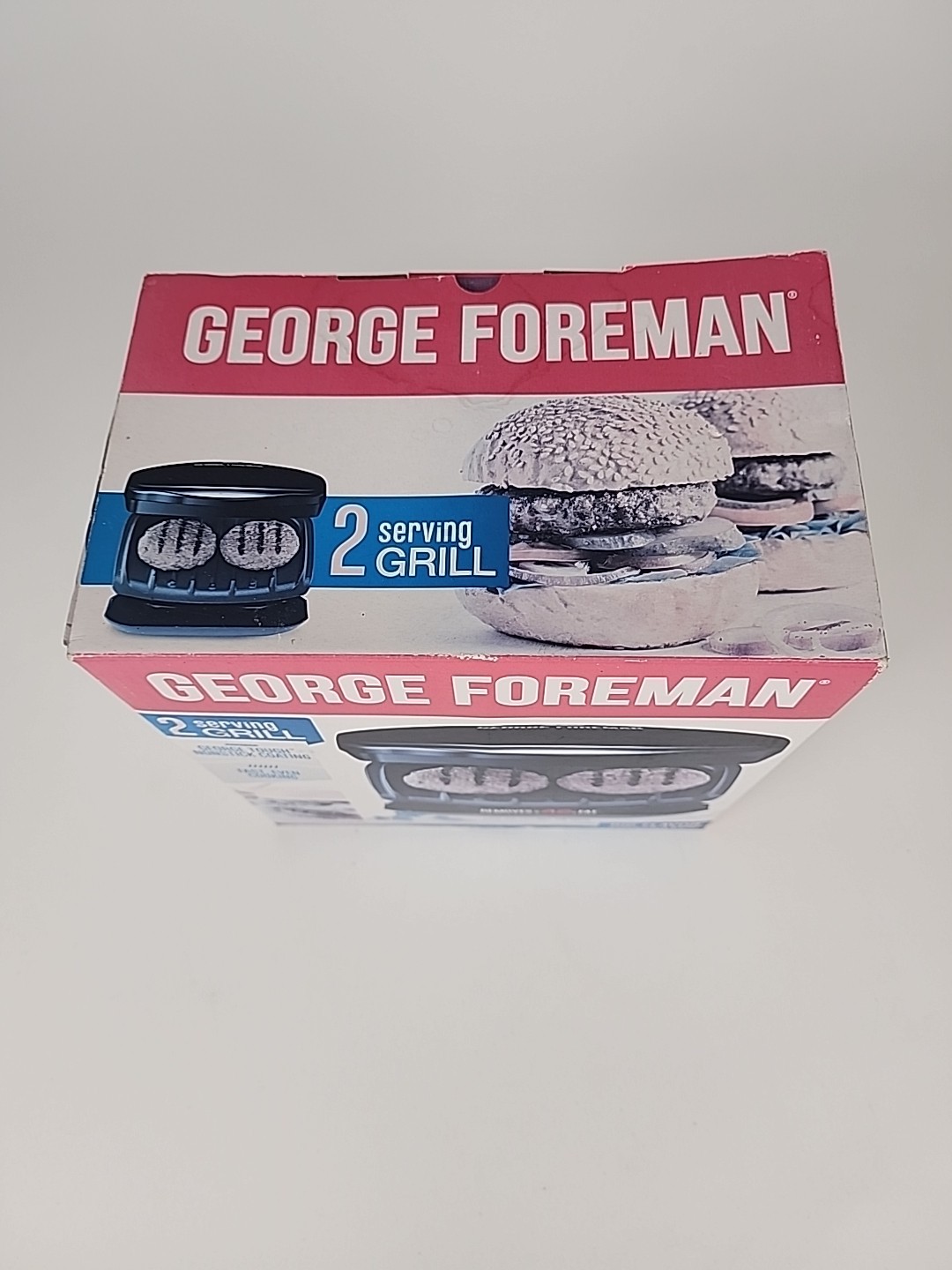 George Foreman Grill And Panini Non-Stick Coating 2 Serving Grill New