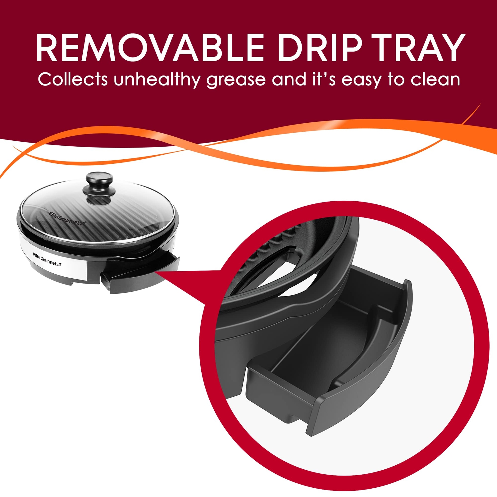 Indoor Electric Grill 12 Inch Nonstick Removable Parts Fast Easy Cleanup
