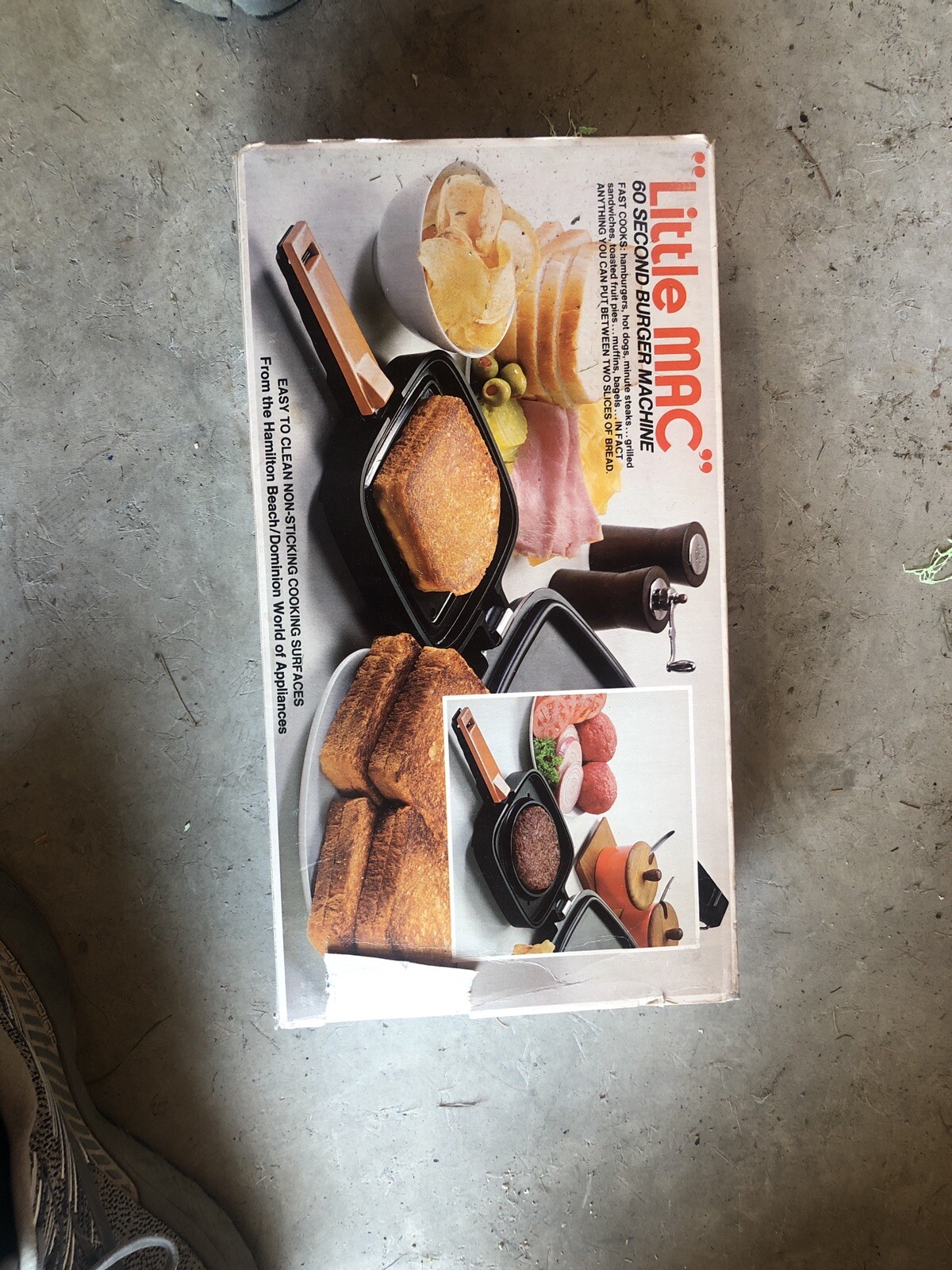 Vintage Little Mac 60 Second Burger Machine W/Box