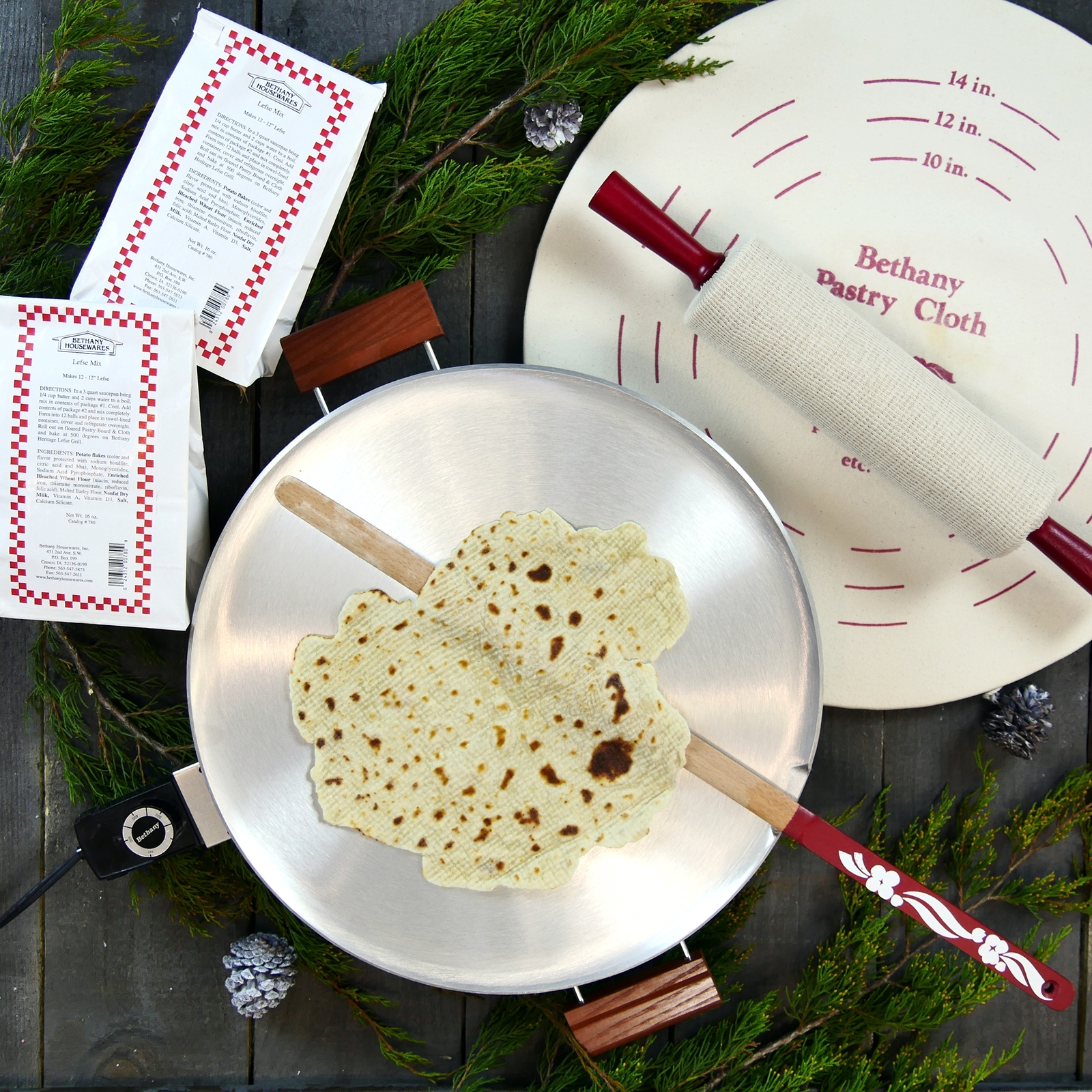 Bethany Housewares Aluminum Lefse Griddle + Starter Kit