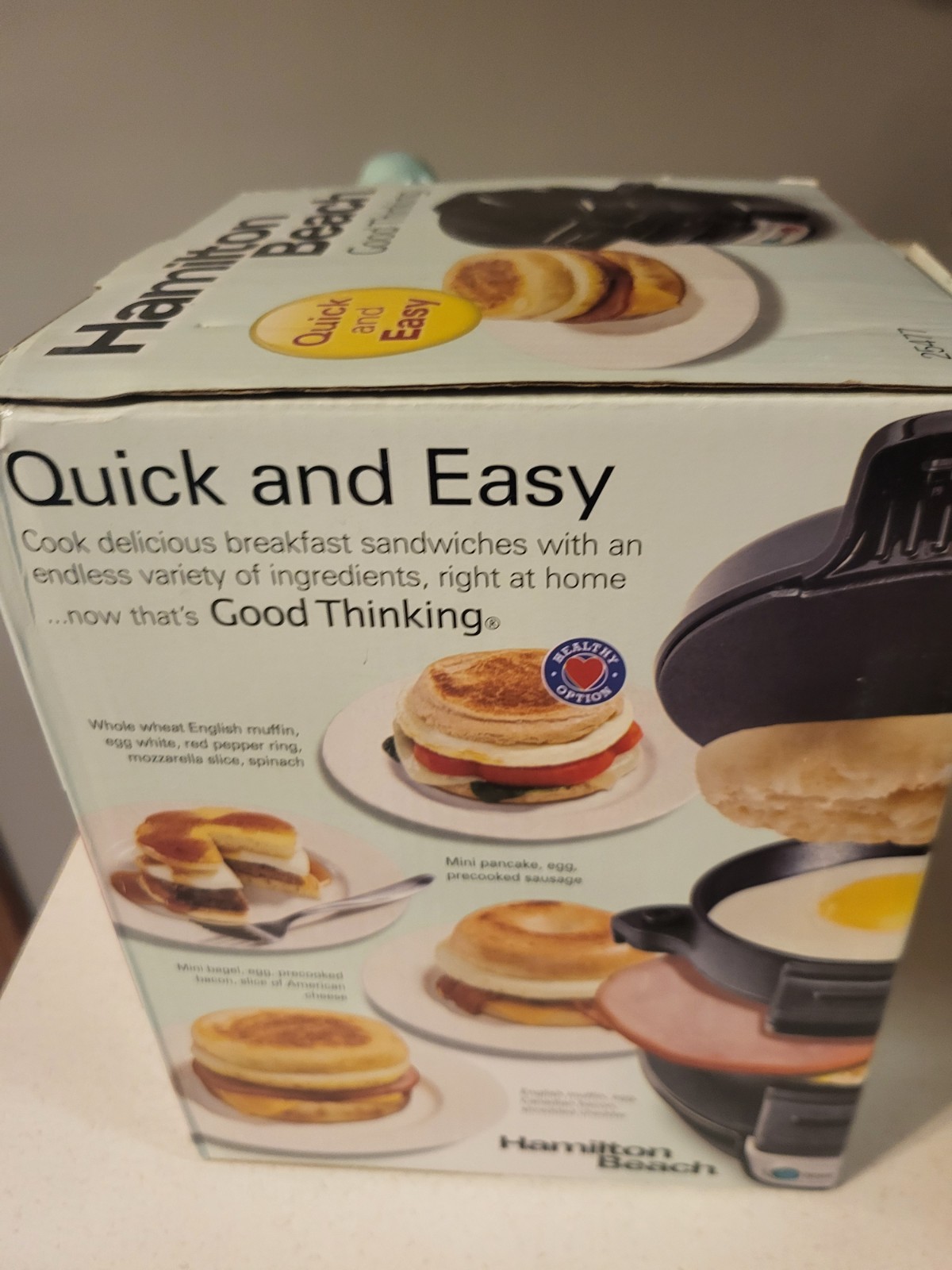 New Hamilton Beach Quick & Easy Breakfast Sandwich Maker Black #25477