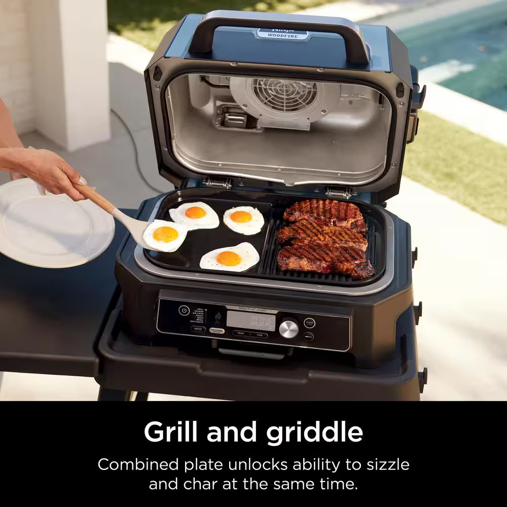 Woodfire Nonstick Ceramic 2-In-1 Grill and Griddle
