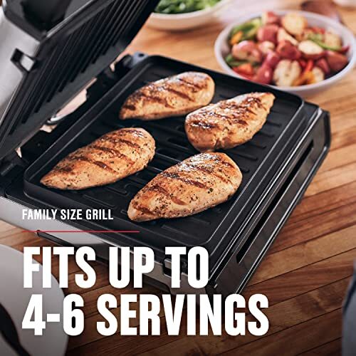 George Foreman Contact Smokeless Select a Temp. Grill, Family Size (4-6 Servi…