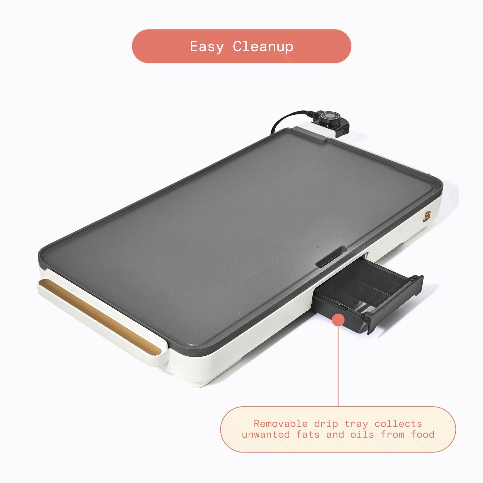 Griddle 12×22 with backsplash, White Icing