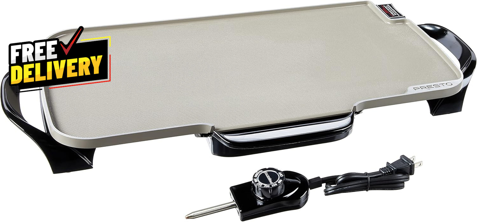 07062-22-Inch Ceramic Removable Handles Electric Griddle Grey Ceramic