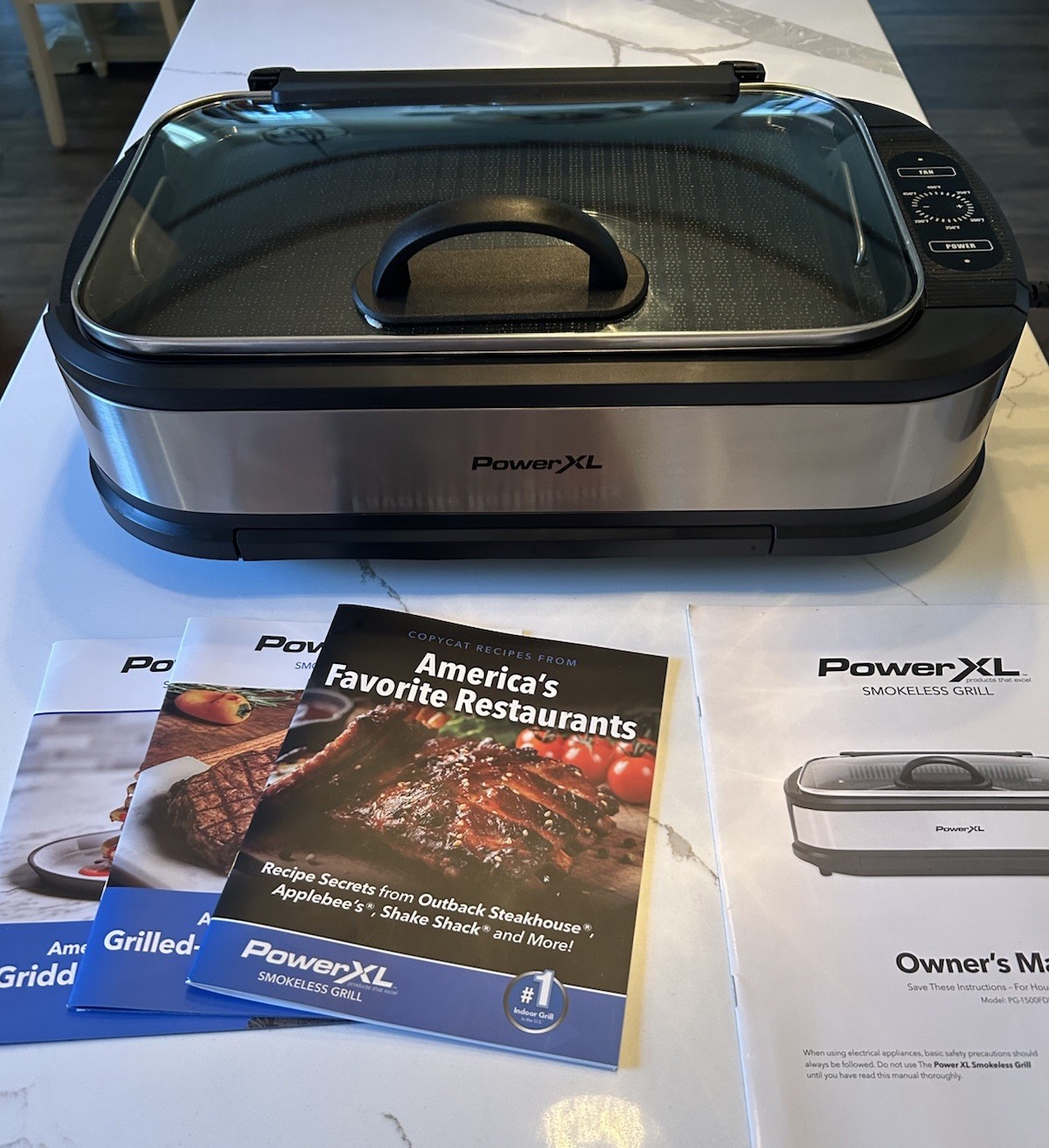 Power XL Indoor Smokeless Grill Pro PG-1500FDR Easy – Very Clean -Tested & Works