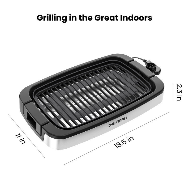 Smokeless Indoor Electric Grill Nonstick Temperature Control Tabletop BBQ 1500W