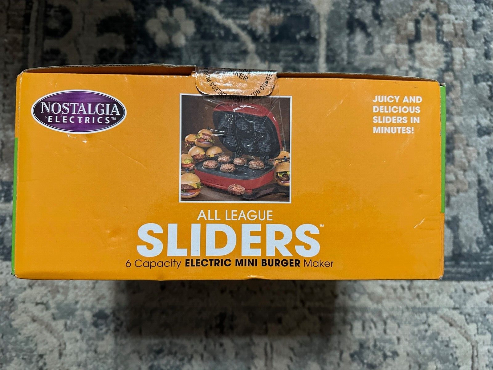Nostalgia Electrics~All League Sliders~Mini Burger Maker~Makes 6 Patties RED