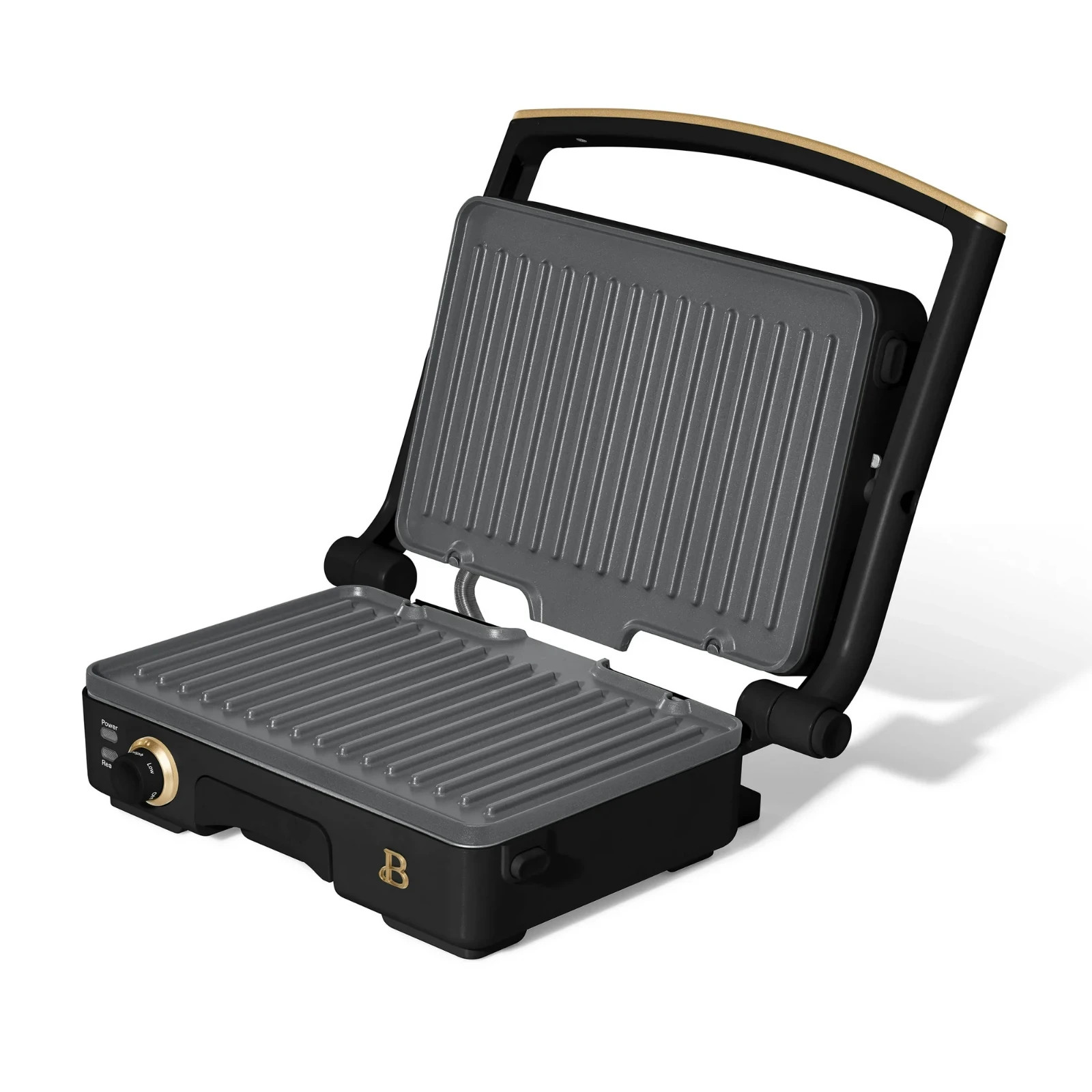 Beautiful 2-in-1 Panini Press & Grill with Detachable Plates, Black Sesame by Dr