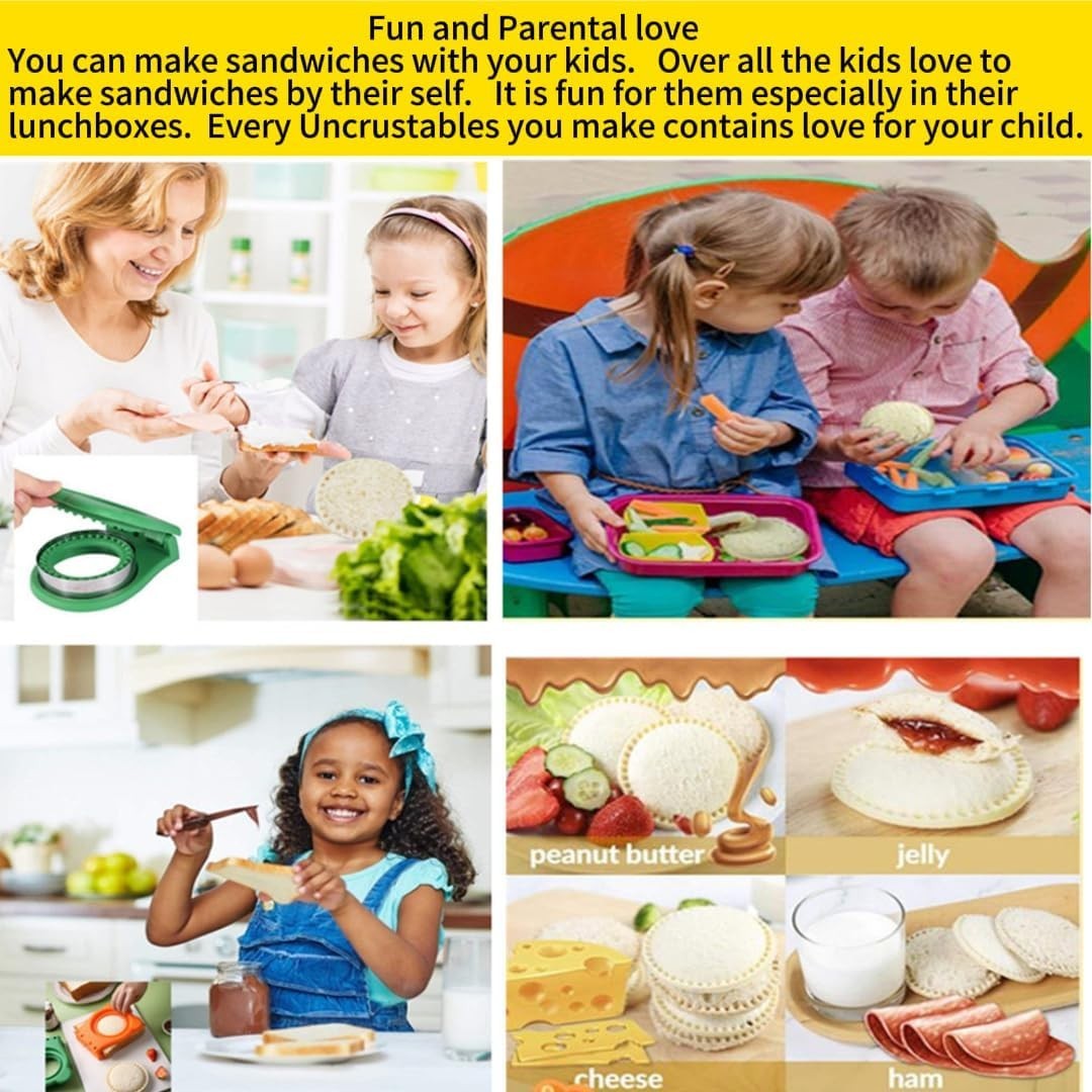 Sandwich Cutter Sealer Kids Lunch Maker Uncrustable Circular Shape