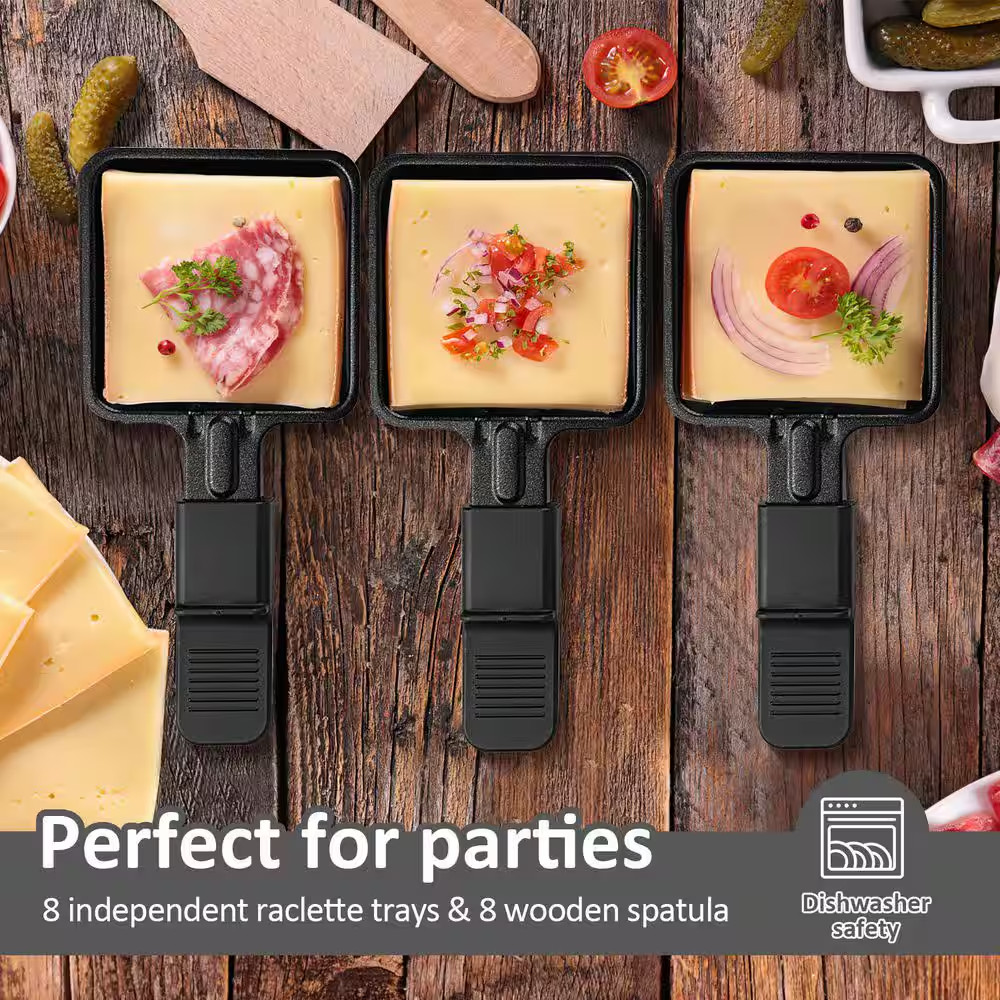171 Sq. In. Black Stainless Steel Removable 2-In-1 Non-Stick Smokeless Electric