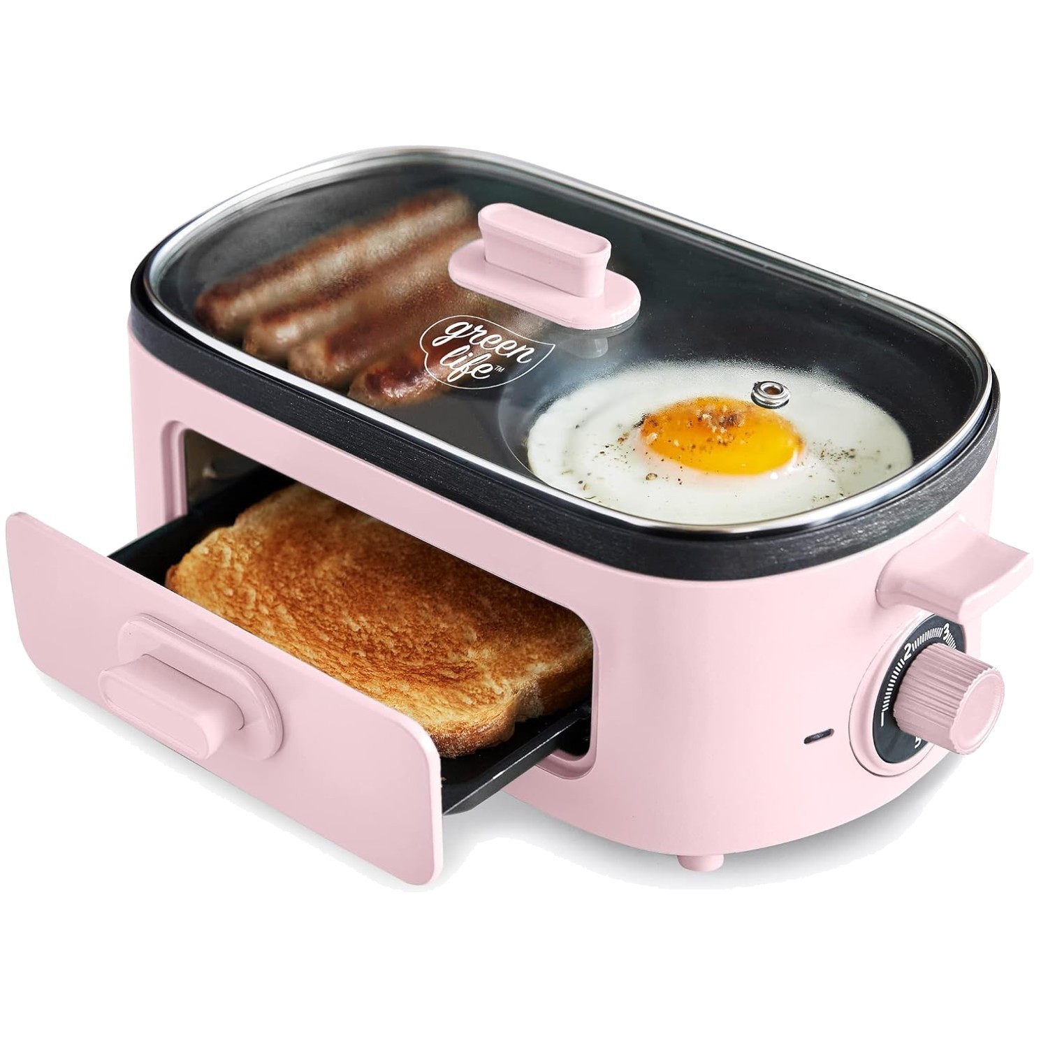 Ceramic 3-in-1 Breakfast Maker Station – Pink