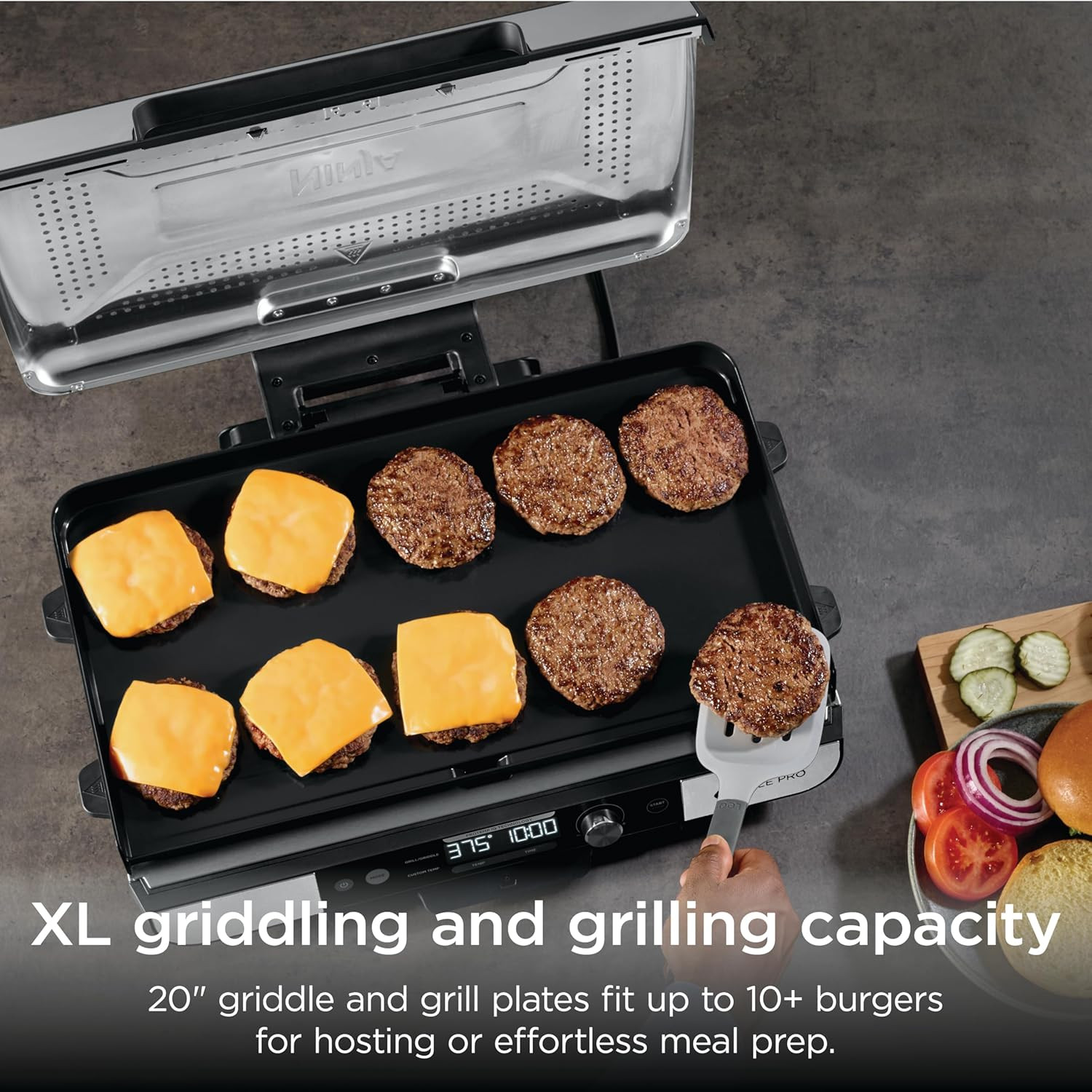 Sizzle Pro XL 20″ Nonstick Griddle & Grill with Grease Control System