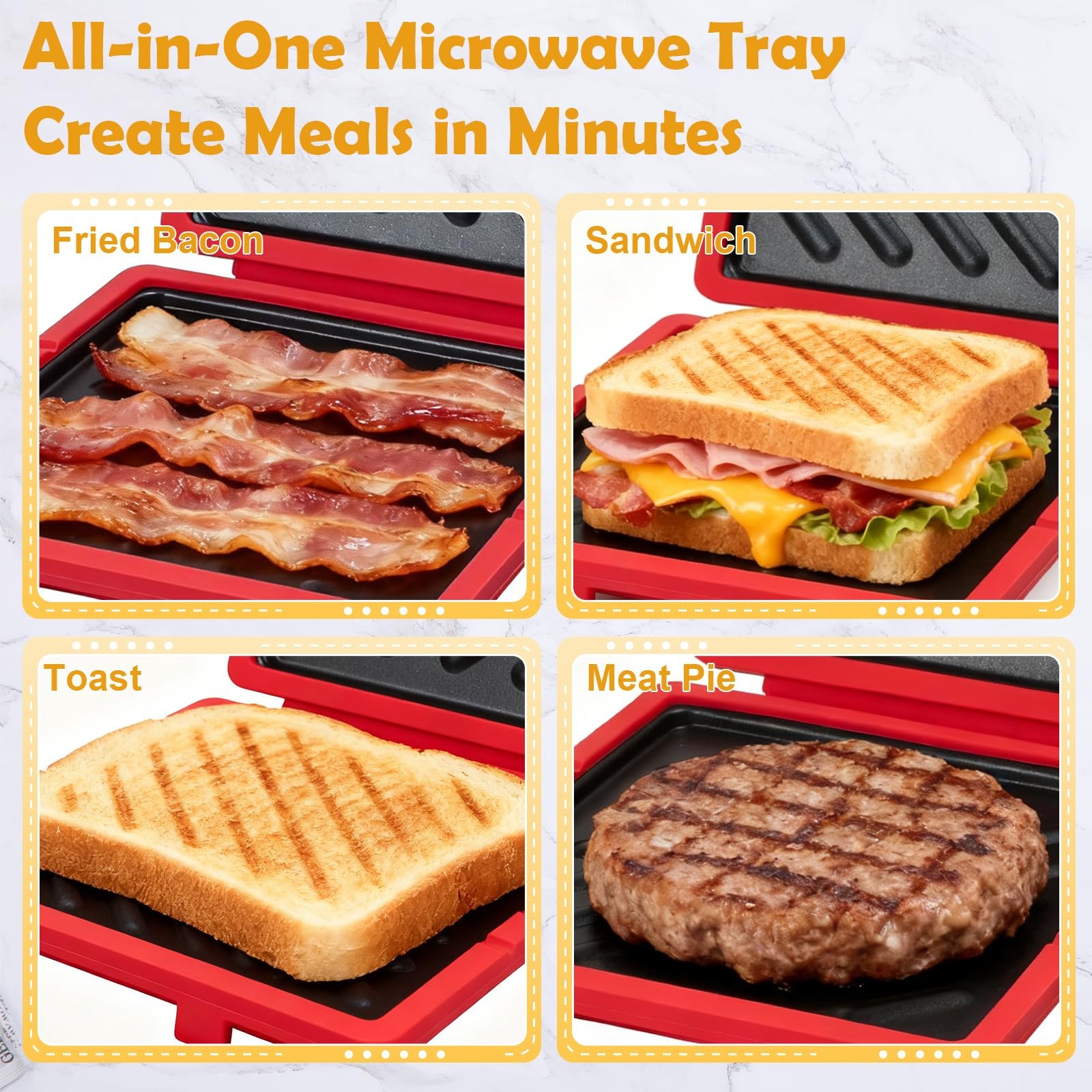 Microwave Sandwich Maker, Microwave Toaster with Adjustable Silicone Strap, R…