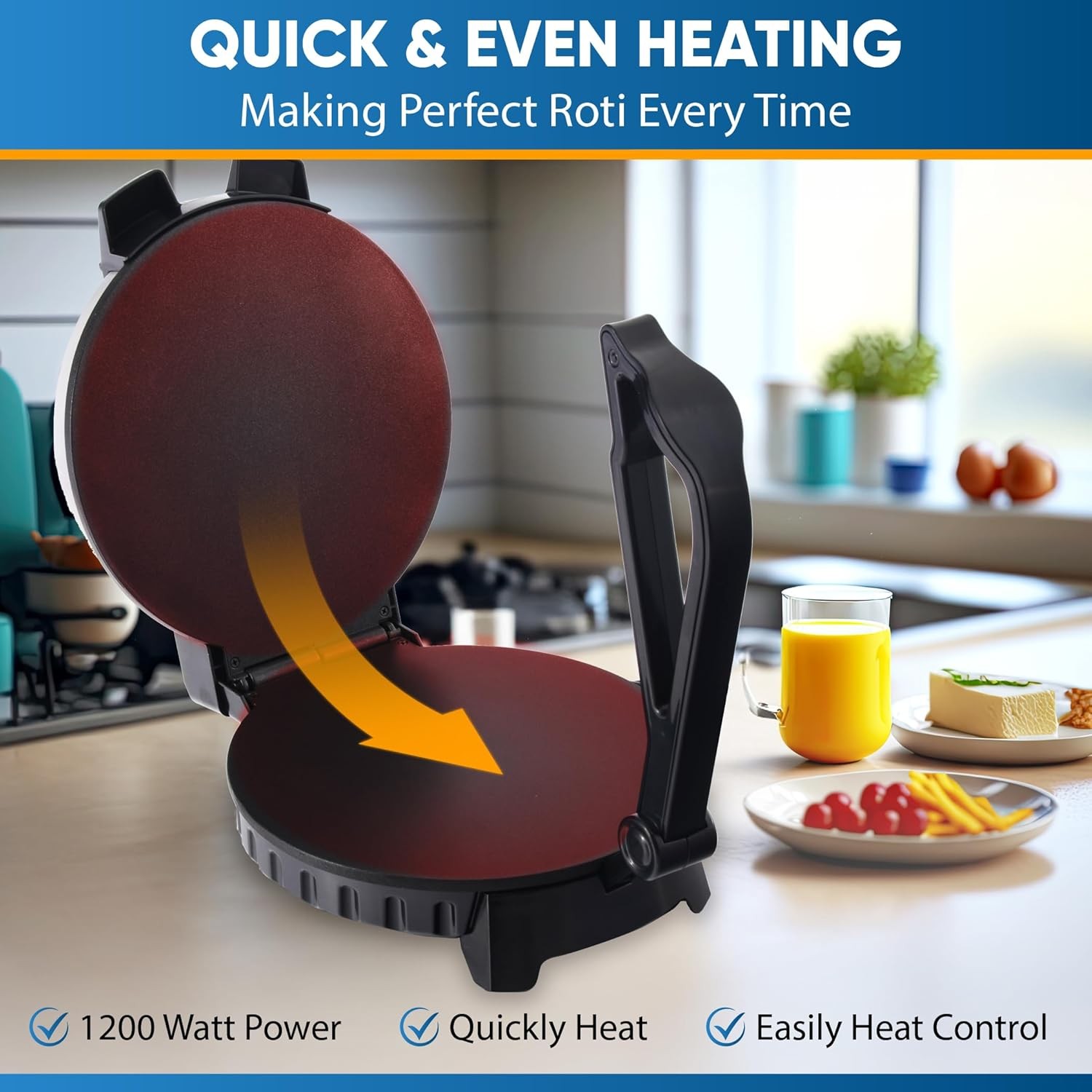 10-Inch Stainless Steel Non-Stick Electric Tortilla Maker