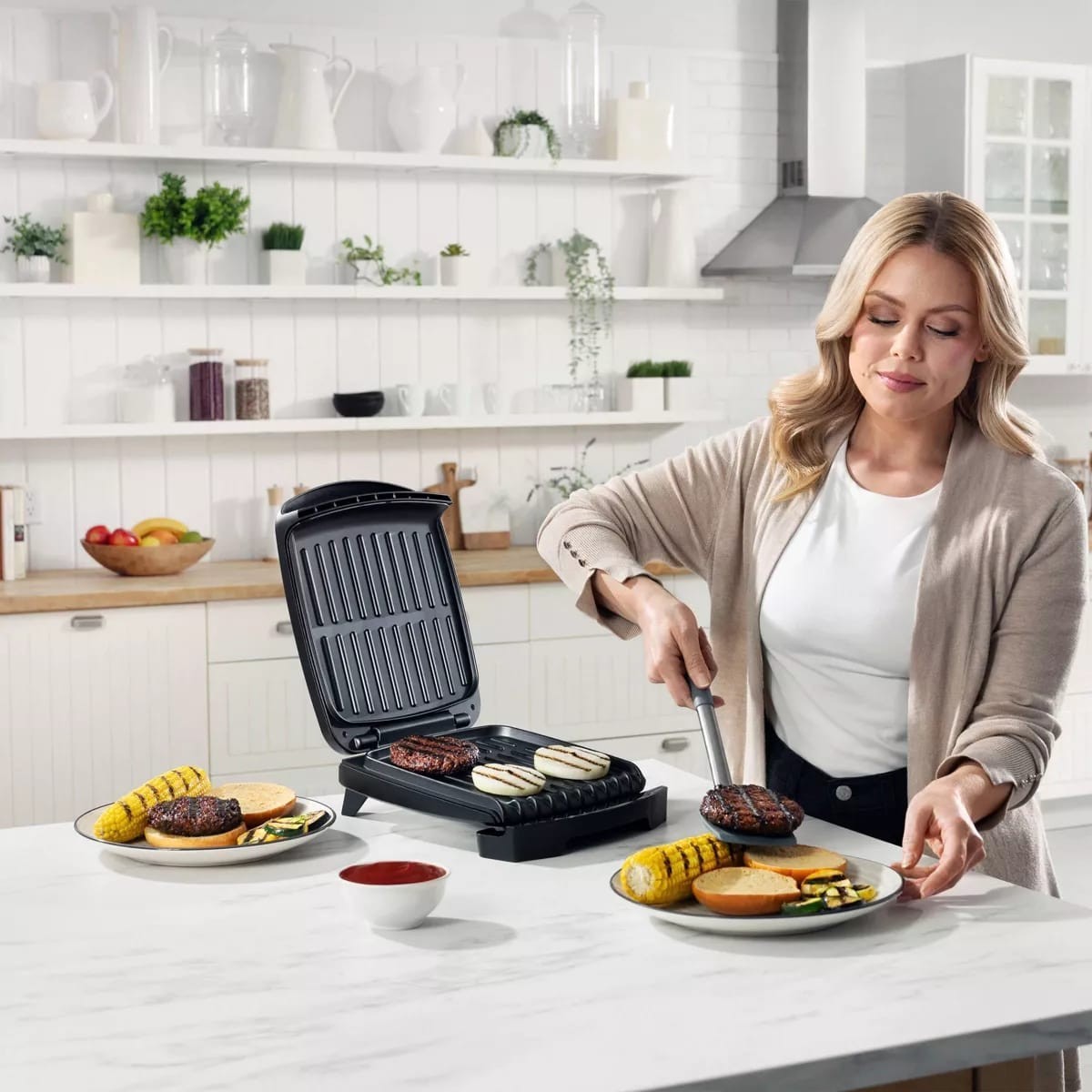 Gourmia 4-Slice Contact Grill and Panini Press