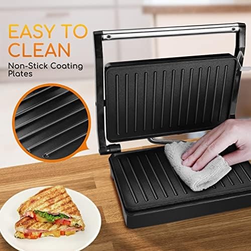 Aigostar 1000W Panini Press Sandwich Maker with Non-Stick Coated Plates | Ind…