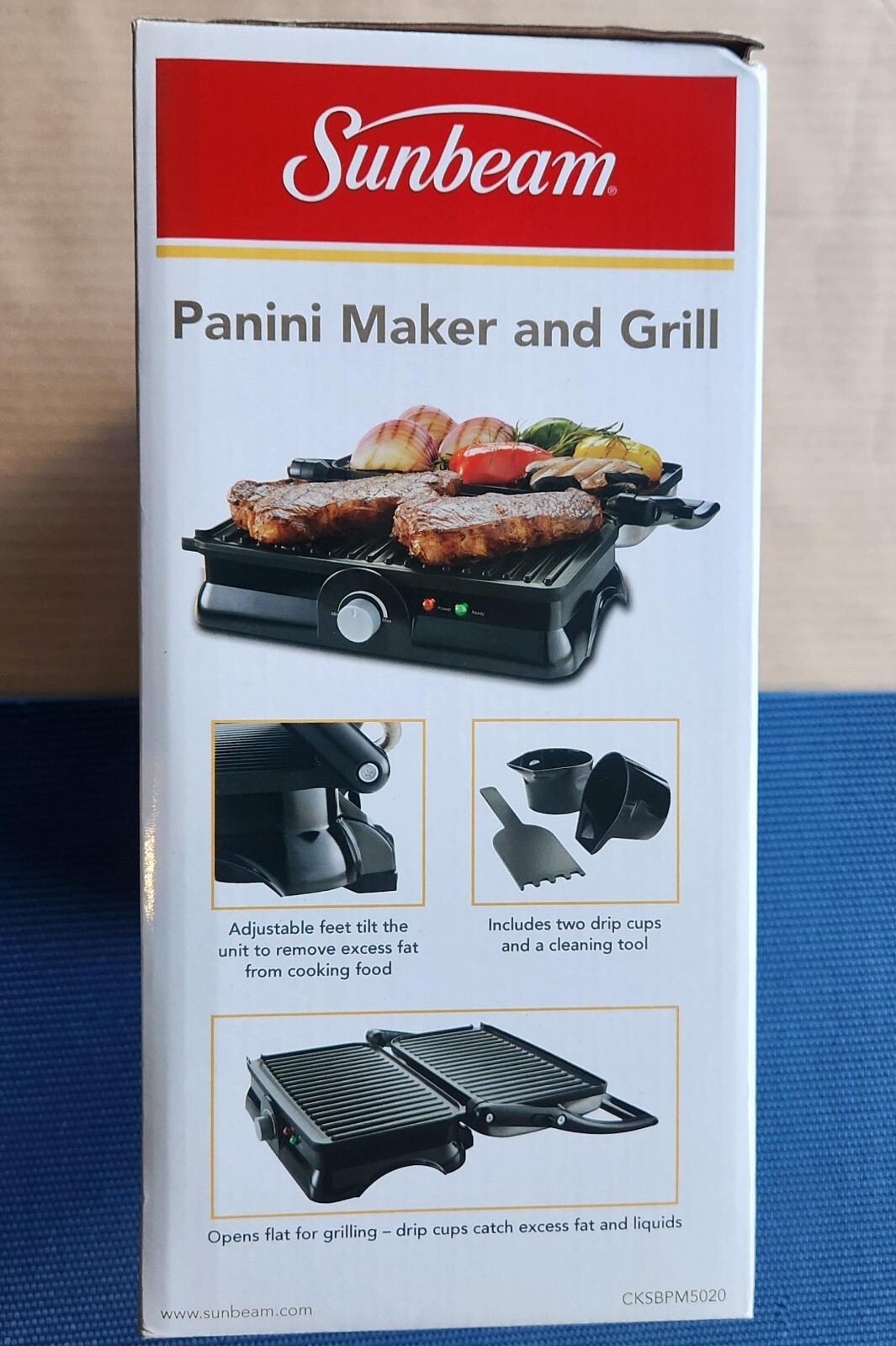 Brand New Sunbeam Panini Maker and Grill – Sunbeam CKSBPM5020 – Black