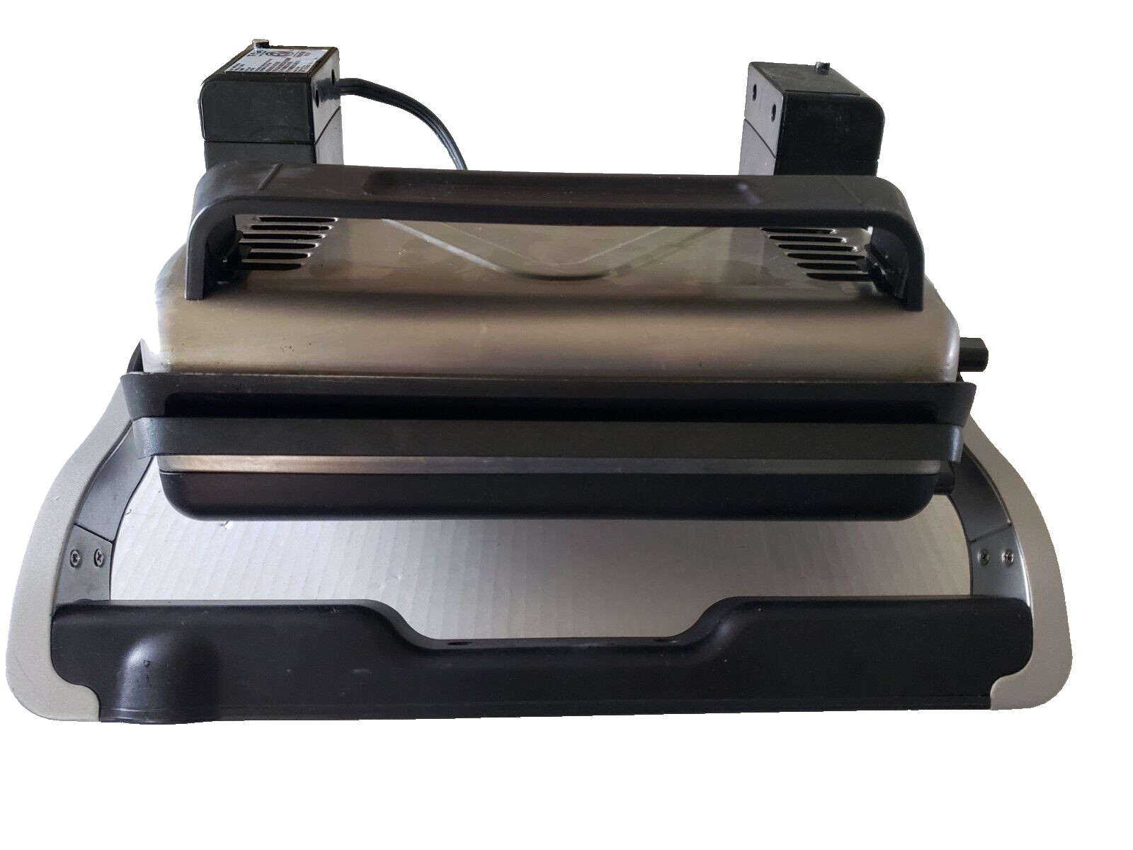 T-Fal Electric Grill OptiGrill Model 8351s1 Stainless Steel Clean Indoor Works