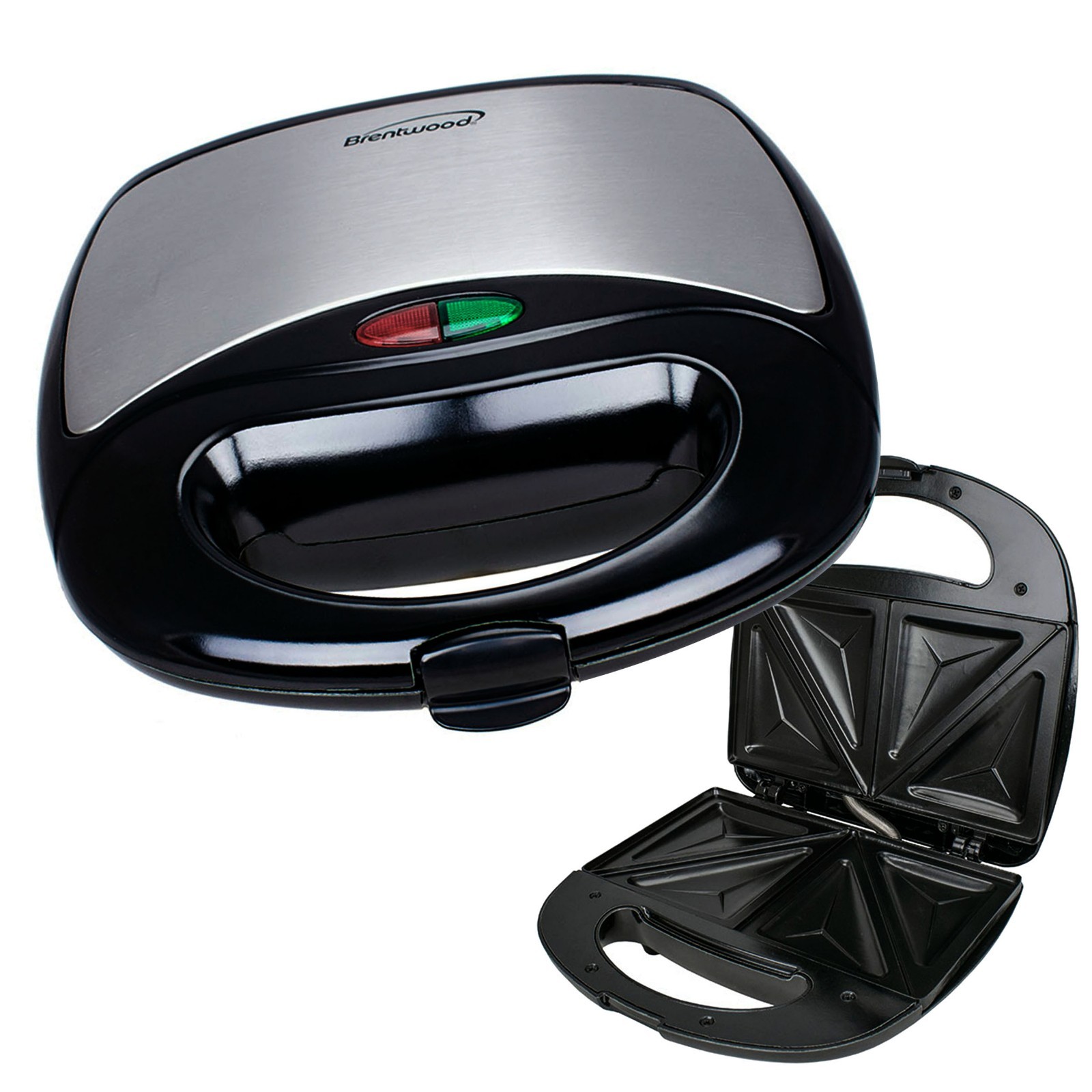 Brentwood TS-240B Non-Stick Compact Dual Sandwich Maker Grill 750W Black/Silver