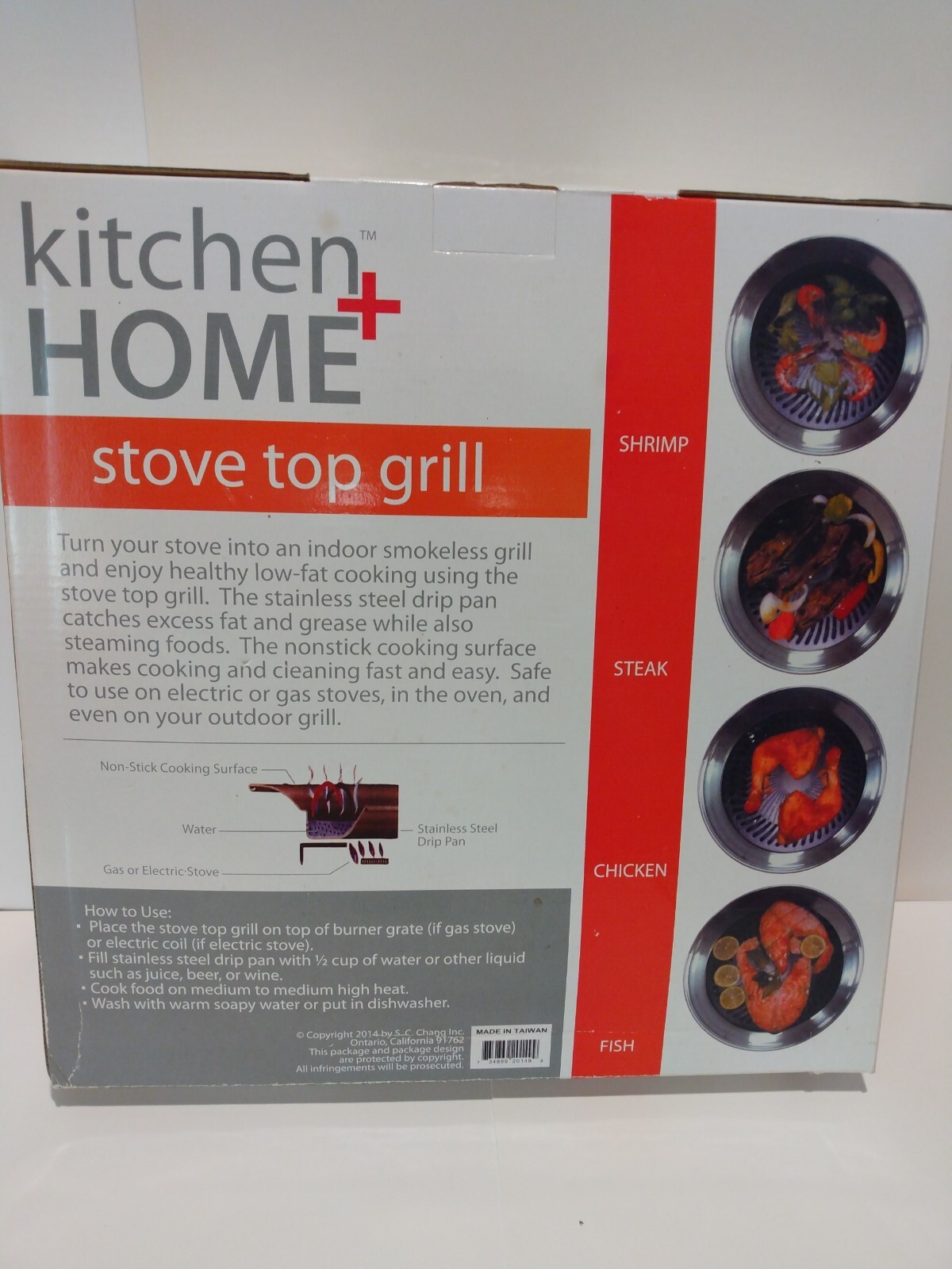 Kitchen + Home Stove Top Smokeless Grill Indoor BBQ, Stainless Steel with Dou…