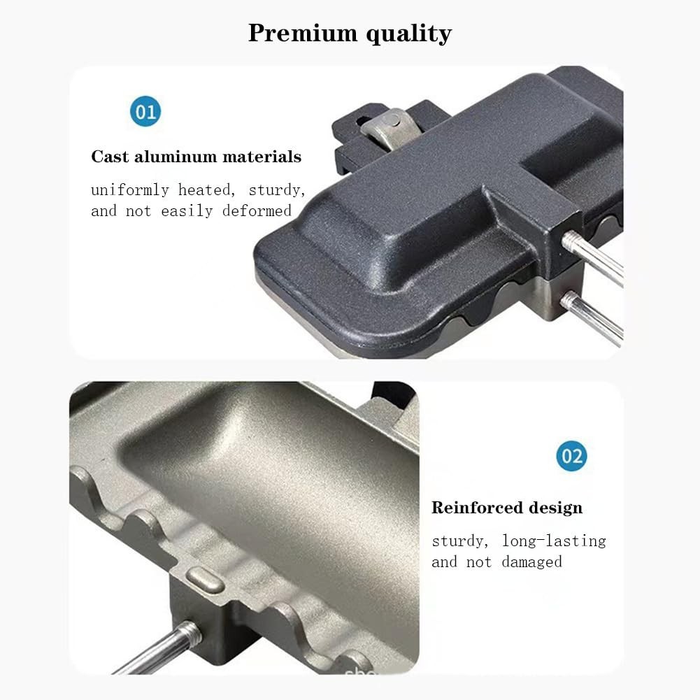 Double-Sided Hot Sandwich Maker & Toaster, Nonstick Frying Pan for Breakfast, Re