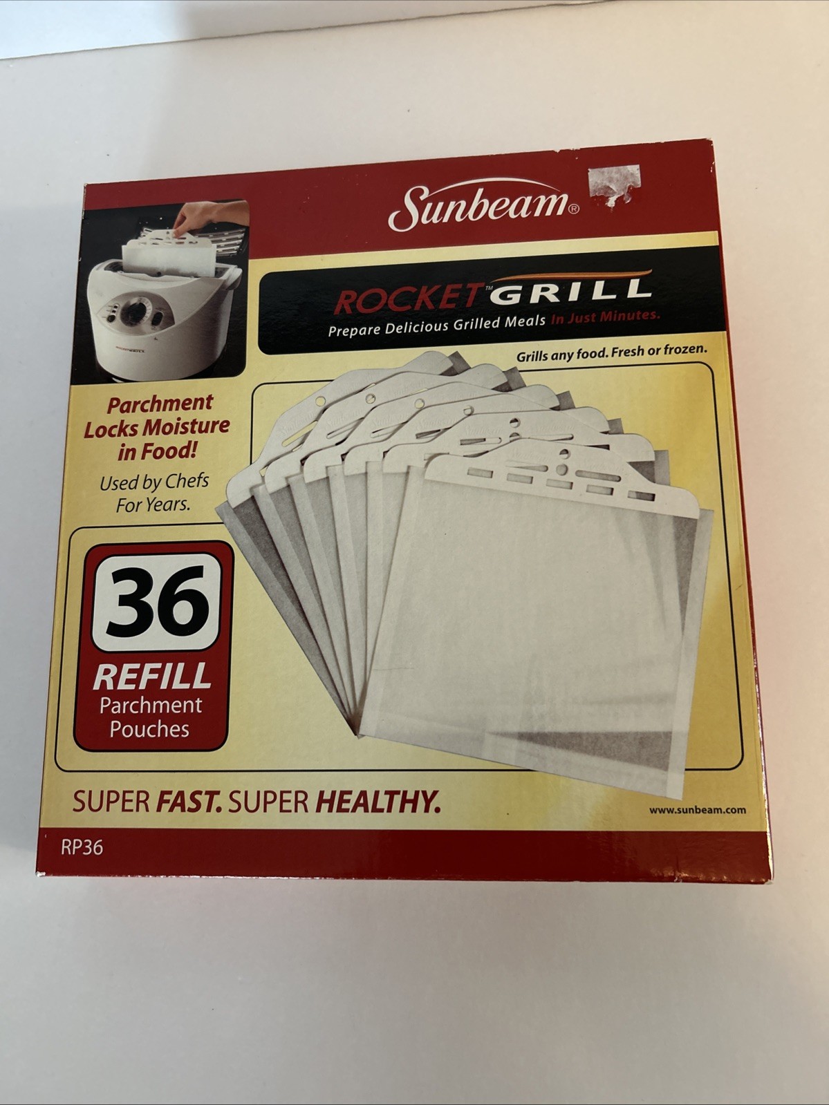 Sunbeam RP36 Rocket Grill Parchment Pouches Refill 36 Pack New