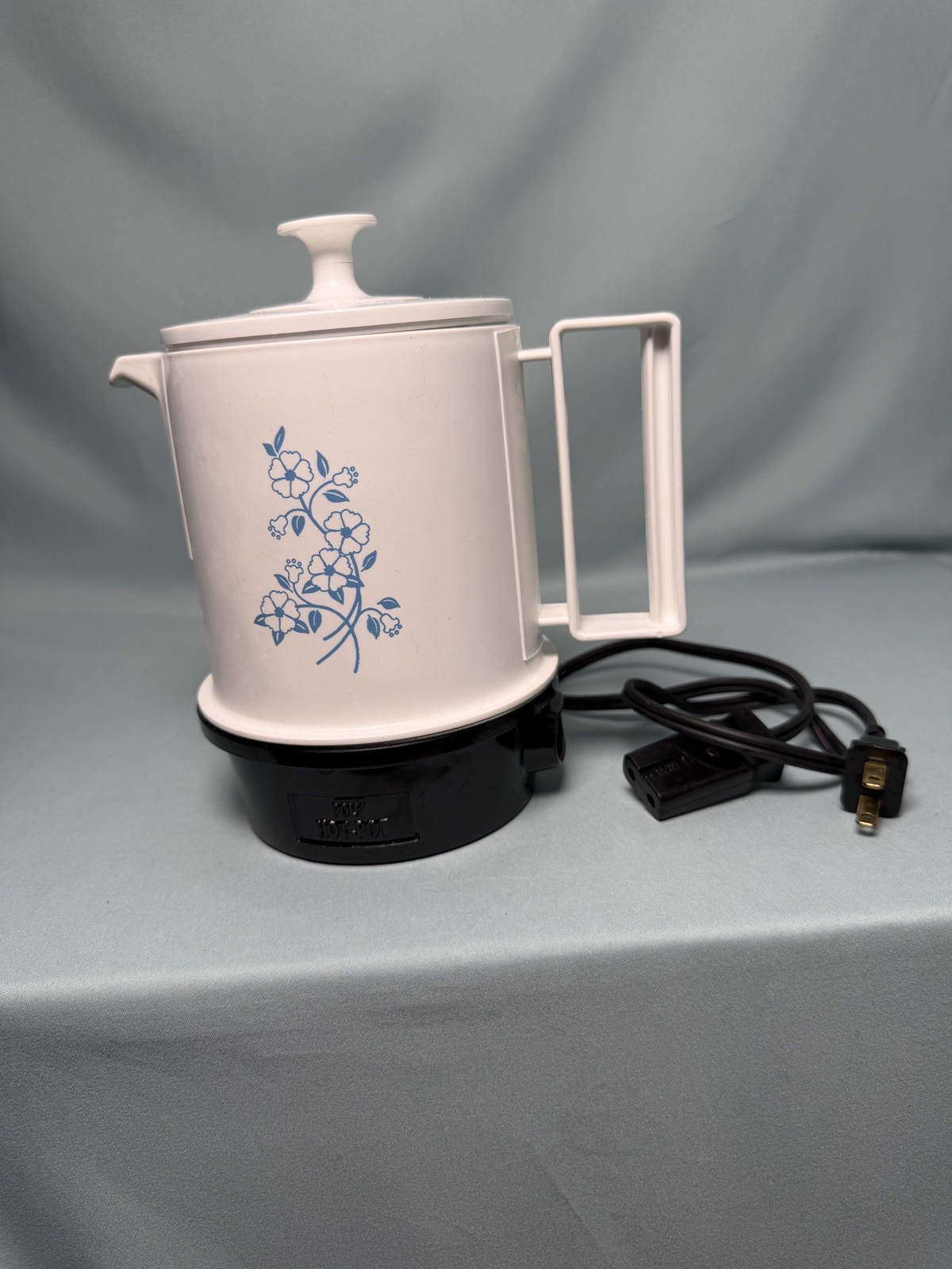Blue Floral Regal Poly Hot Pot 5 Cup Electric Tea Coffee Water Kettle.