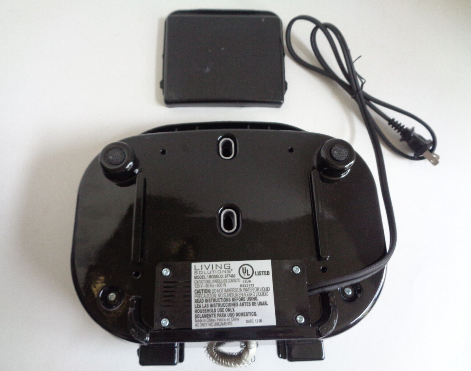 Living Solutions Electric Contact Grill Non-Stick 2 Burger Capacity Instructions