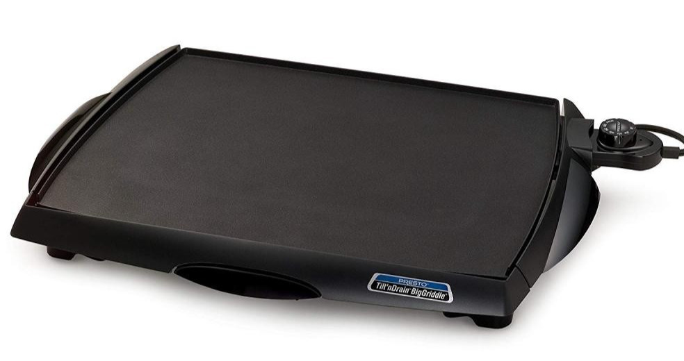 PRESTO 07046 Tilt ‘n Drain Cool Touch Electric Griddle Large Format 19×15-inch