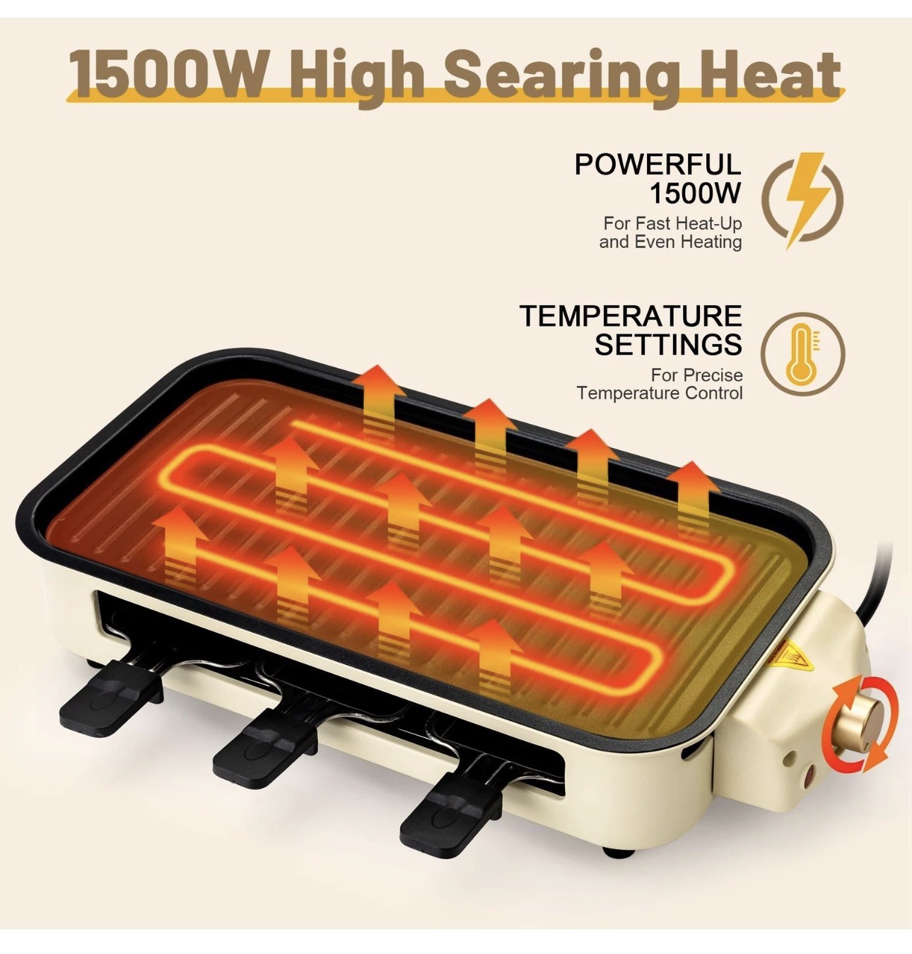 Electric Indoor Grill2 In 1 Indoor Grills For Kitchen With Grill Net & Nonstick