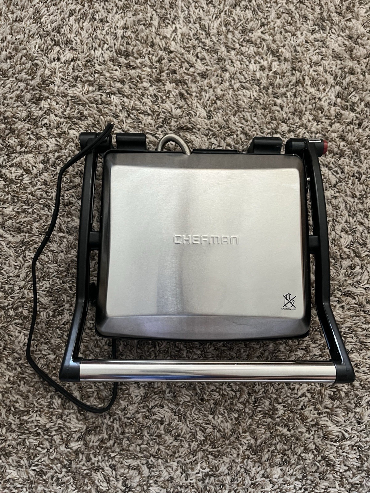 Chefman 3-in-1 Electric Indoor Panini Press & Grill Opens Flat for Grilling