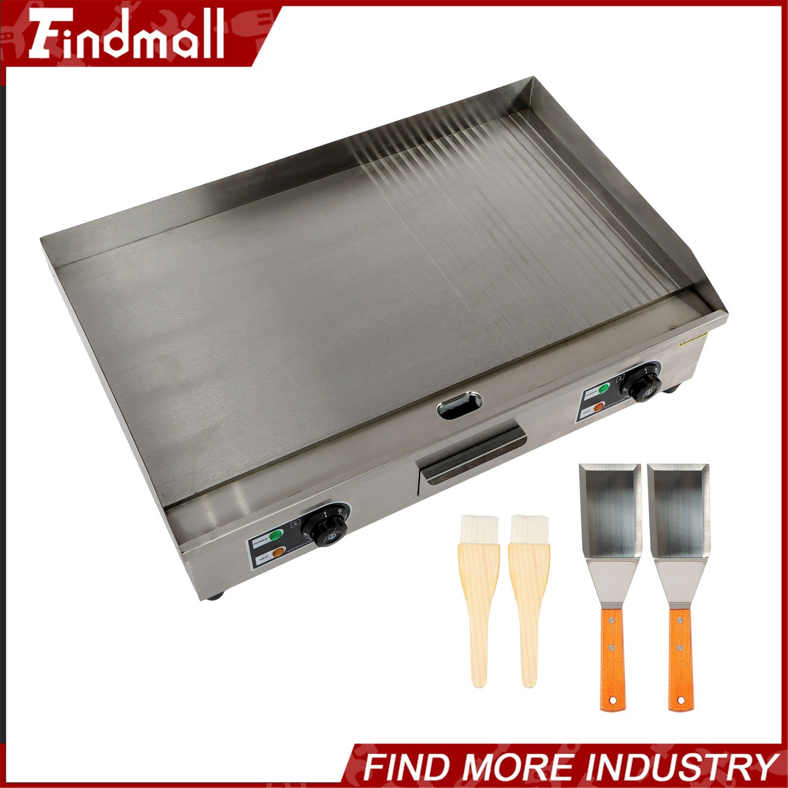 30 Inch 3000W Electric Griddle Commercial Grade Wide Flat Top Grill 122-572℉