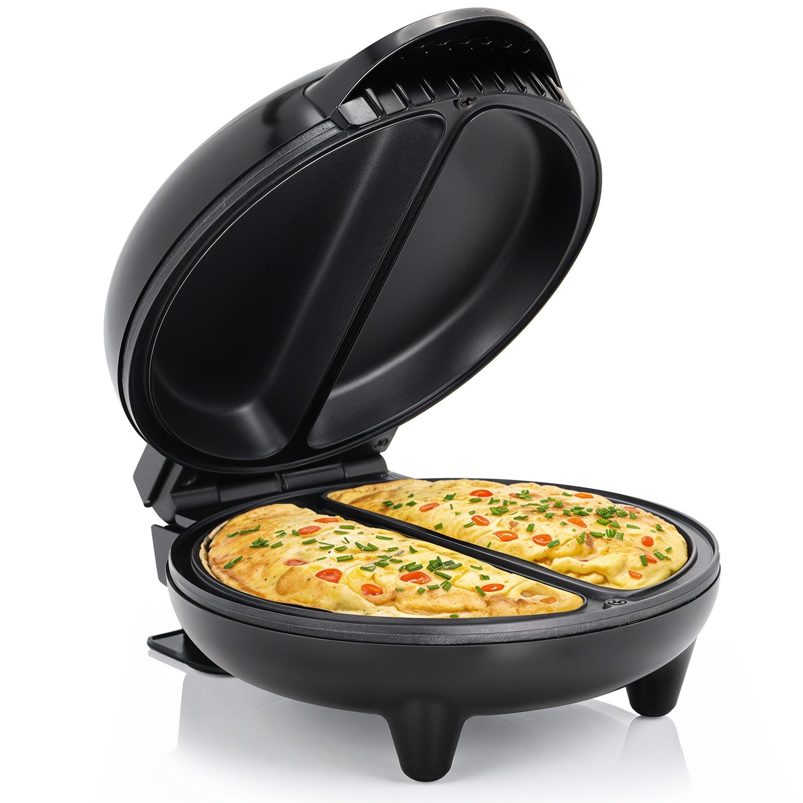 Elite Gourmet Omelet Maker Stainless Steel Non Stick Countertop Griddle