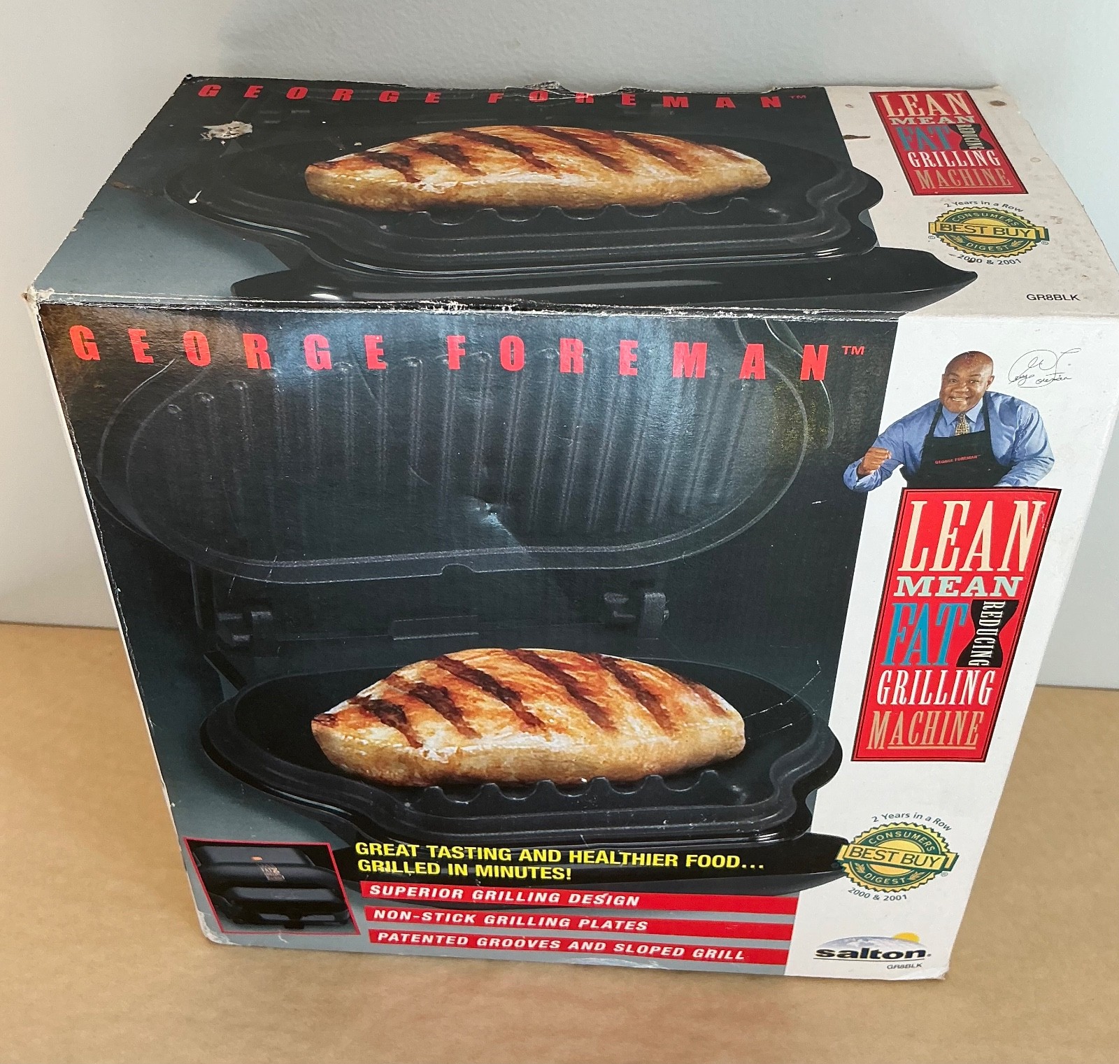 George Foreman Black 2-Serving Electric Grill Small GR8-BLK