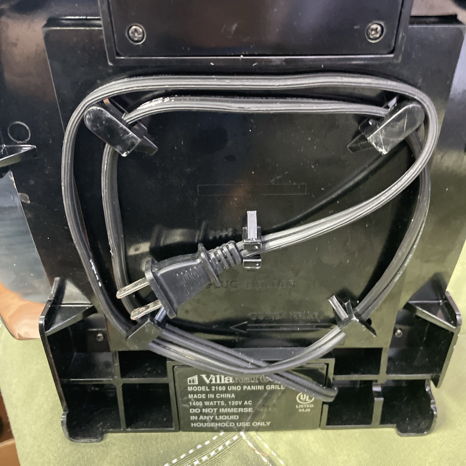 VillaWare Uno Panini Grill Press Sandwich Maker Model 2160