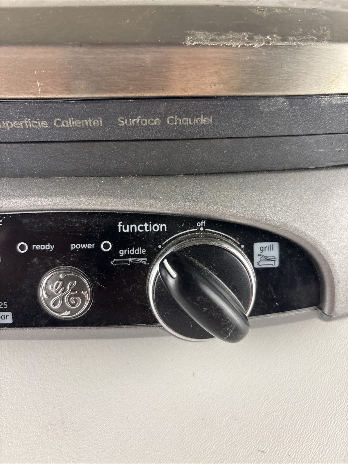 GE 169232 Silver Temperature Control Electric 4-in-1 Panini Grill Griddle