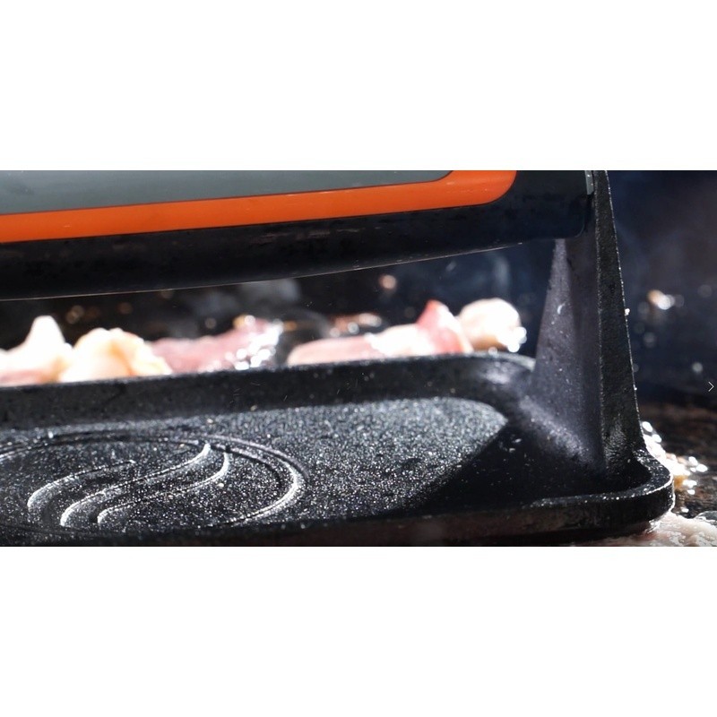 Cast Iron Griddle Press Non-Slip Handle Even Cooking Heat Resistant Heavy Duty