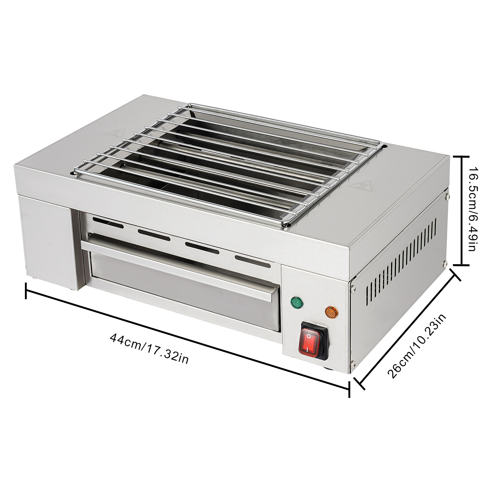 1500W 17″ Electric Countertop Griddle Flat Grill Stainless Steel BBQ Grill